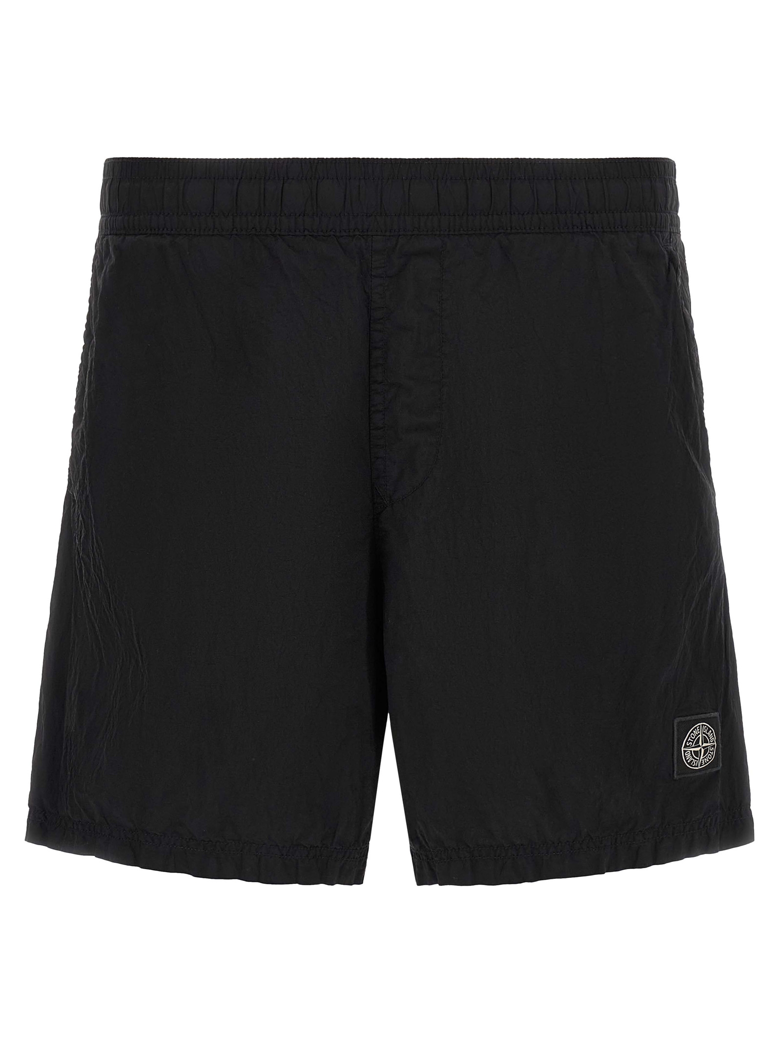 Black Polyamide Cargo Shorts