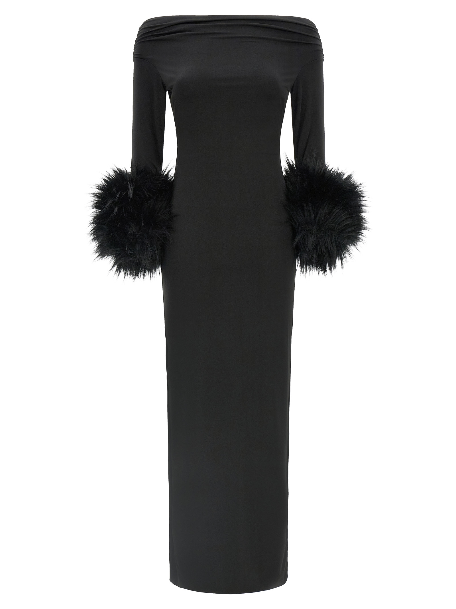 Black Polyester Long Dress