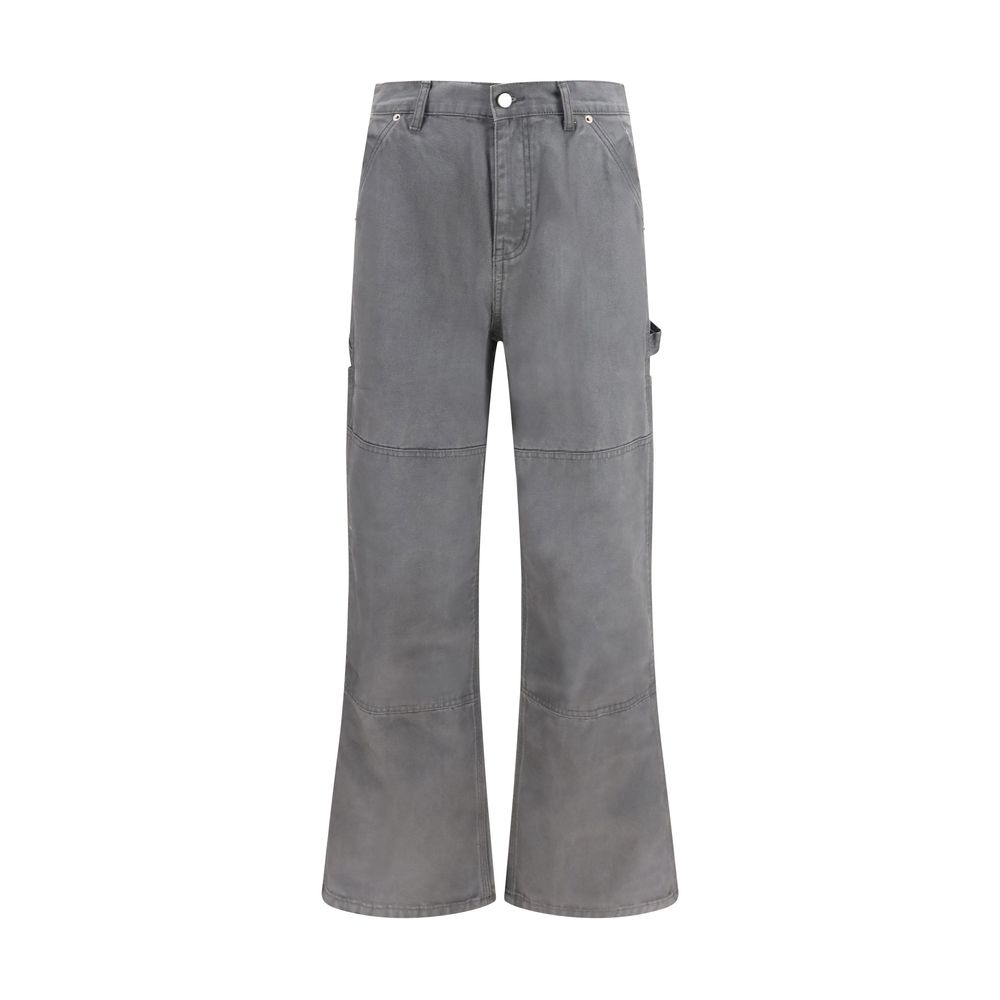 Gray Cotton Cargo Pants