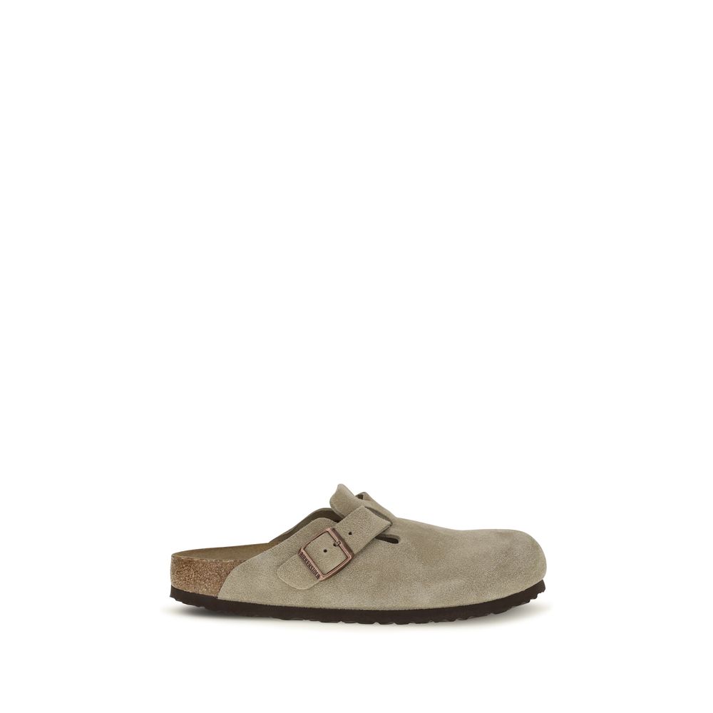 Beige Suede Leather Mules