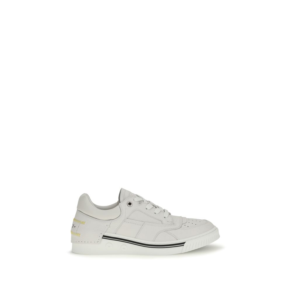 White Calf Leather Bos Taurus Low Top Sneakers