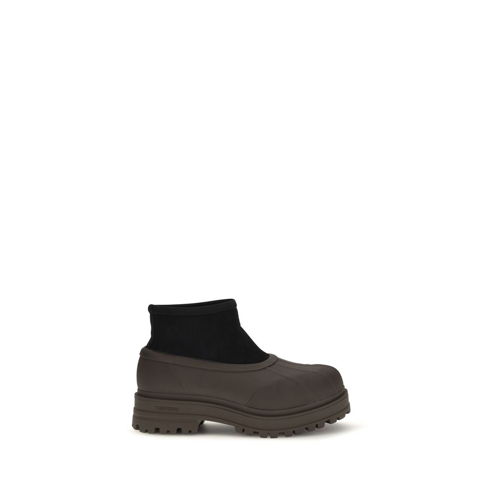 Brown Rubber Ankle Boots