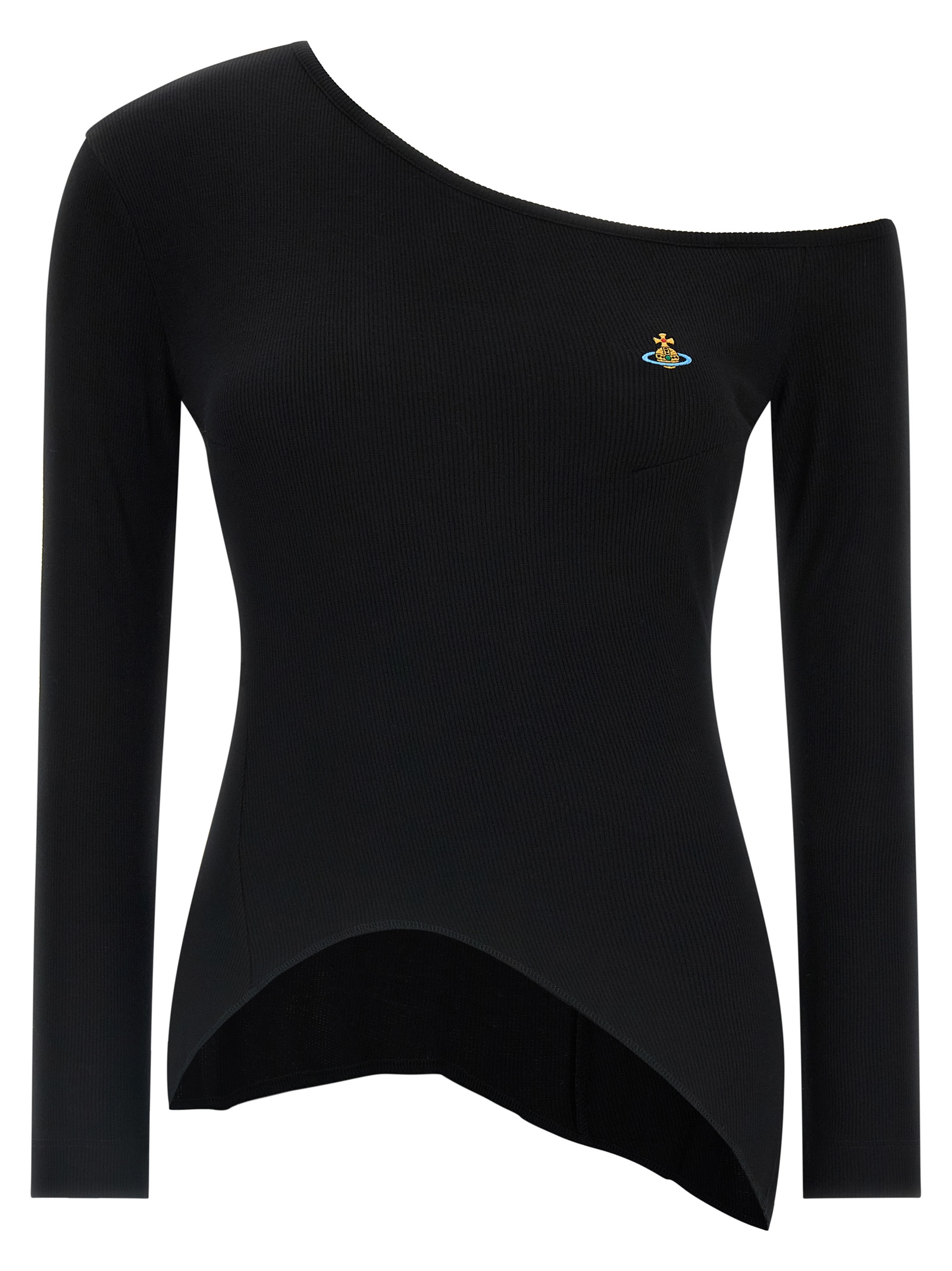 Black Viscose Long Sleeve T-Shirt