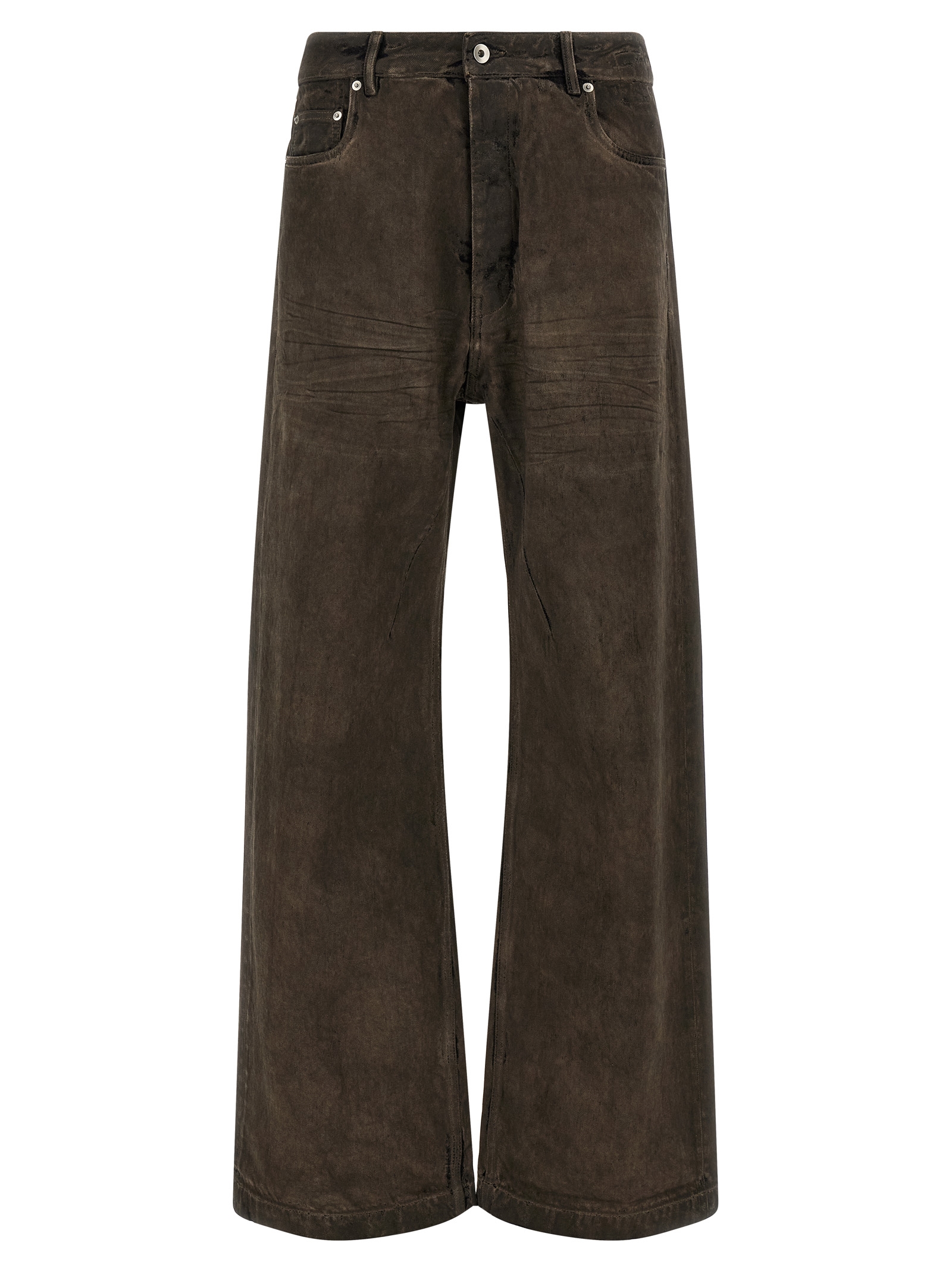 Brown Cotton Relaxed Fit Jeans