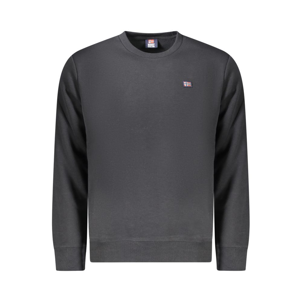 Black Cotton Men Sweater