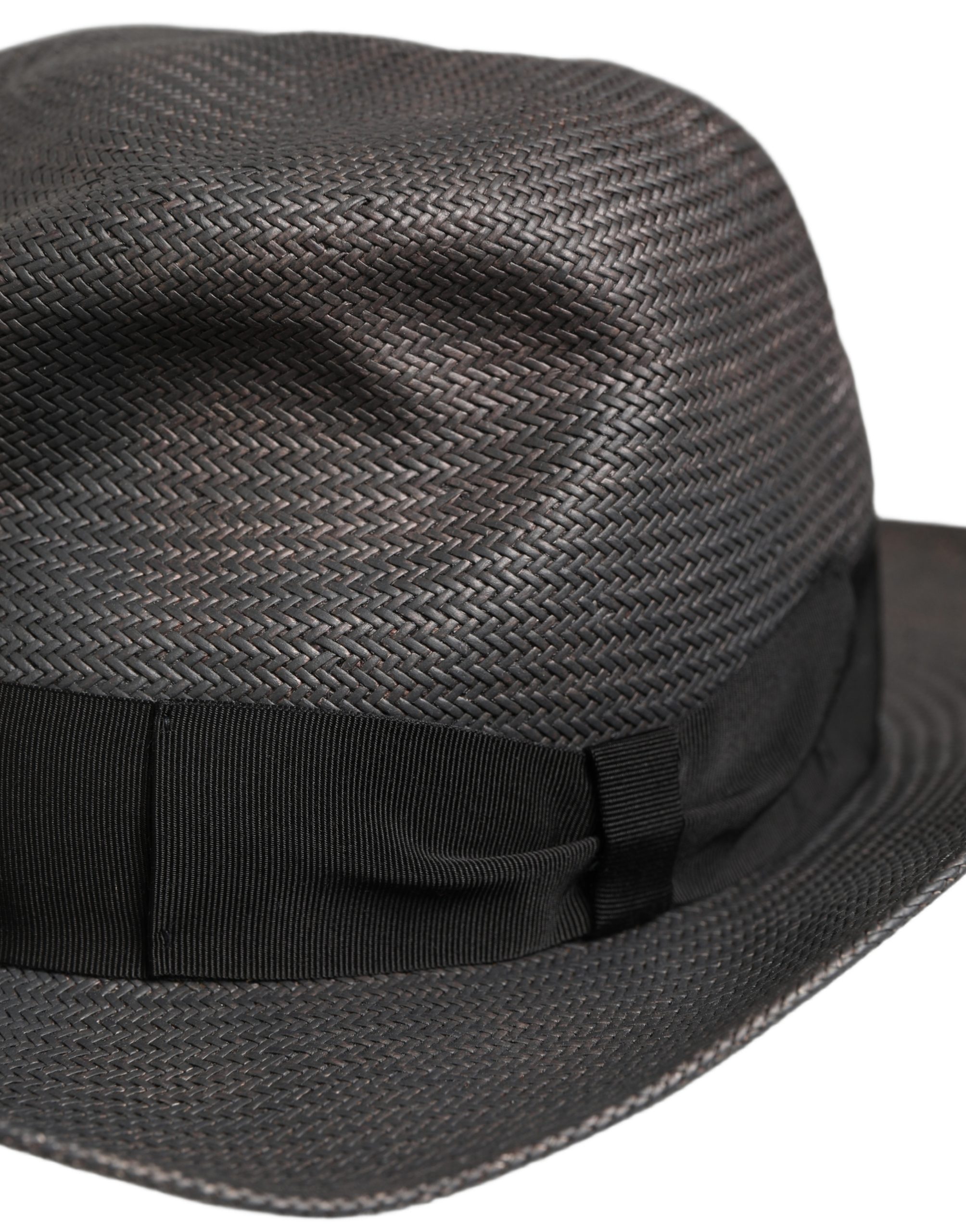 Dolce & Gabbana Men Gray Paper Woven Wide Brim Fedora Hat – L