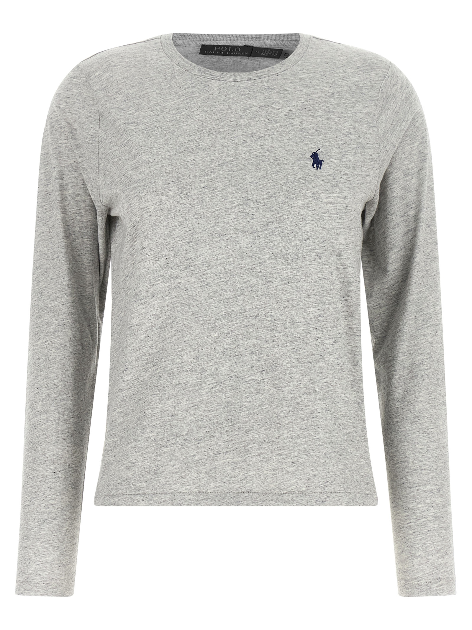 Gray Cotton Long Sleeve T-Shirt