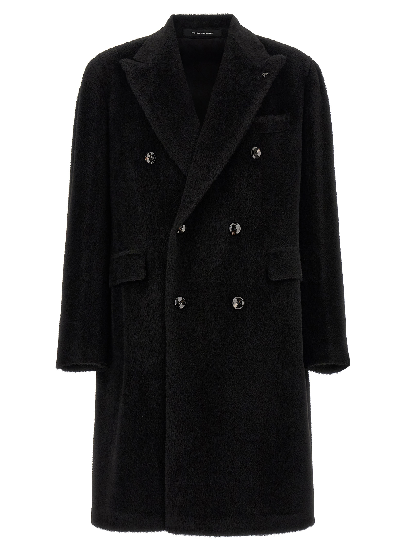 Black Alpaca Leather Coat