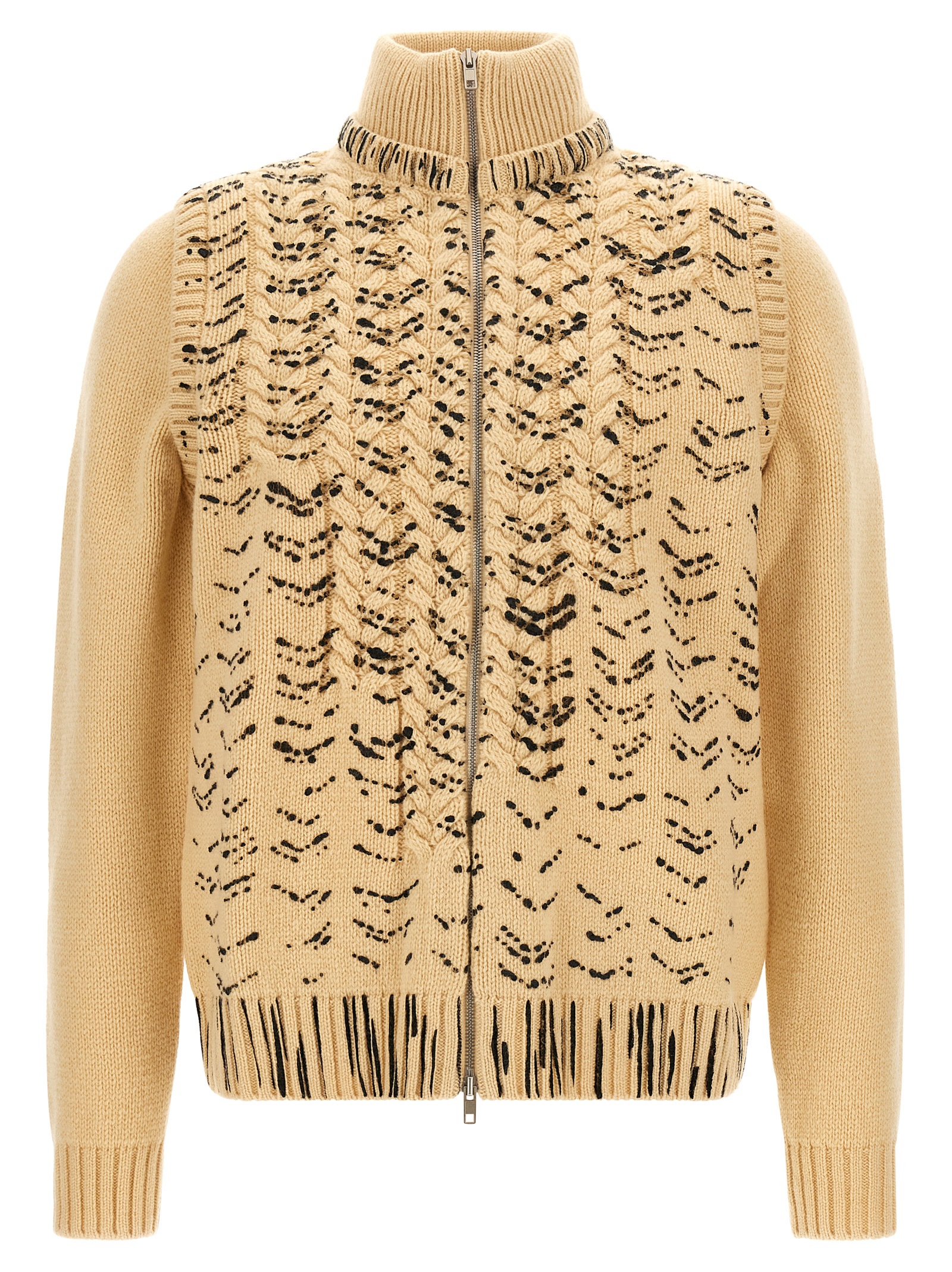 Beige Virgin Wool Cardigan