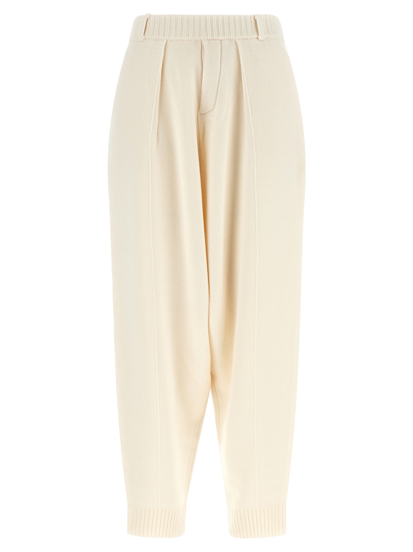 White Wool Casual Pants