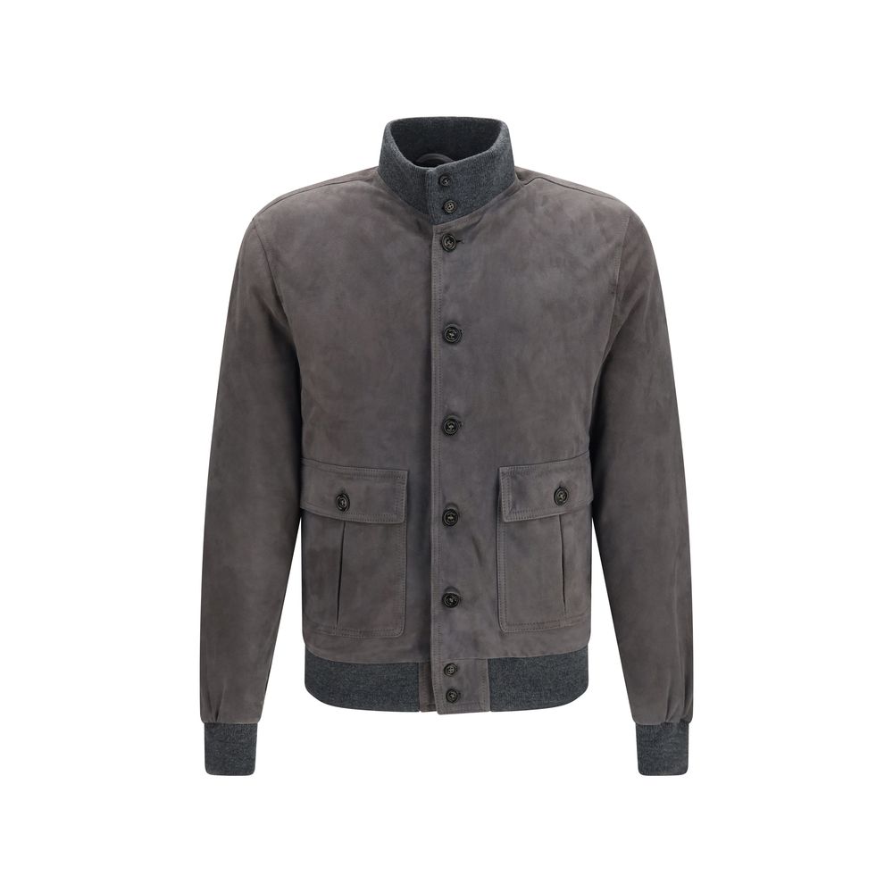 Brown Calf Leather Bos Taurus Bomber