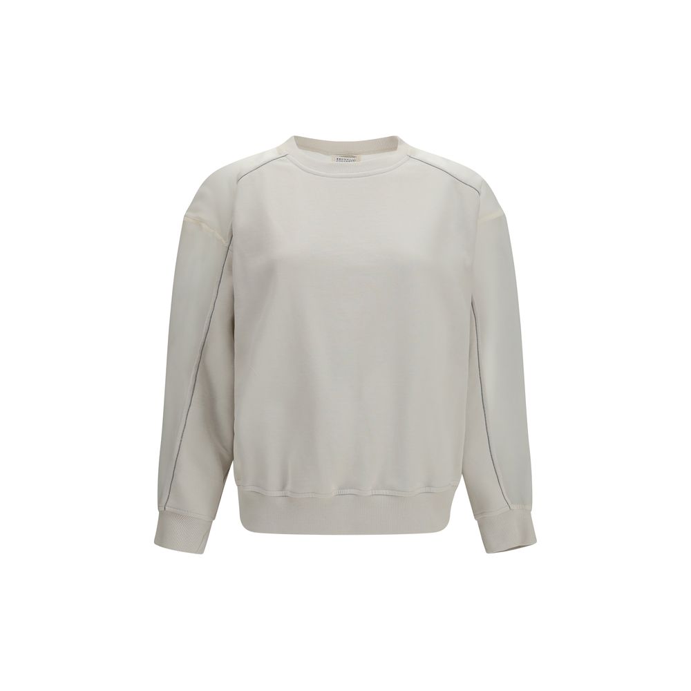 Brunello Cucinelli White Cotton Women's Sweatshirt