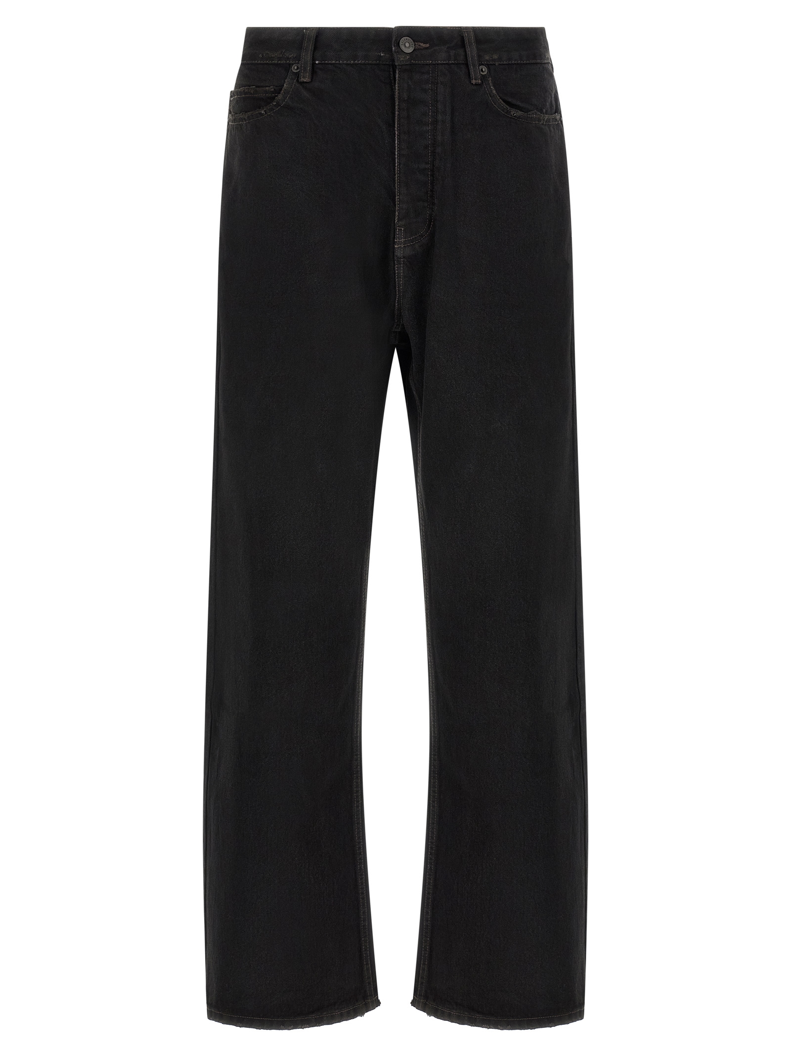 Black Cotton Relaxed Fit Jeans
