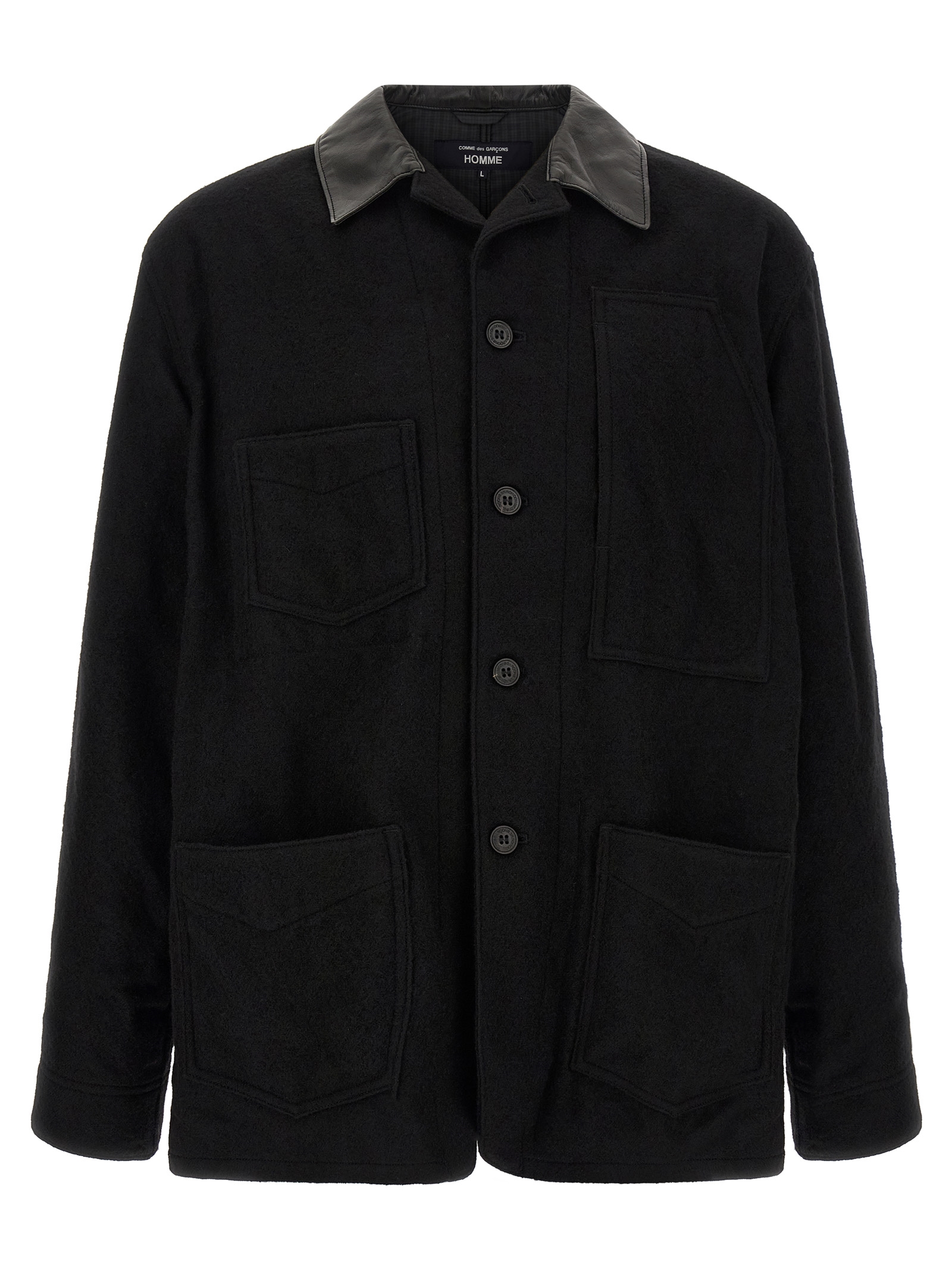 Black Wool Full-Length Jacket