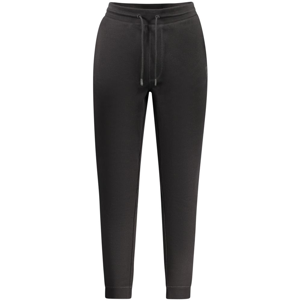 BOSS Logo-patch tracksuit bottoms in cotton terry - Black Men's Jogging Pants size L