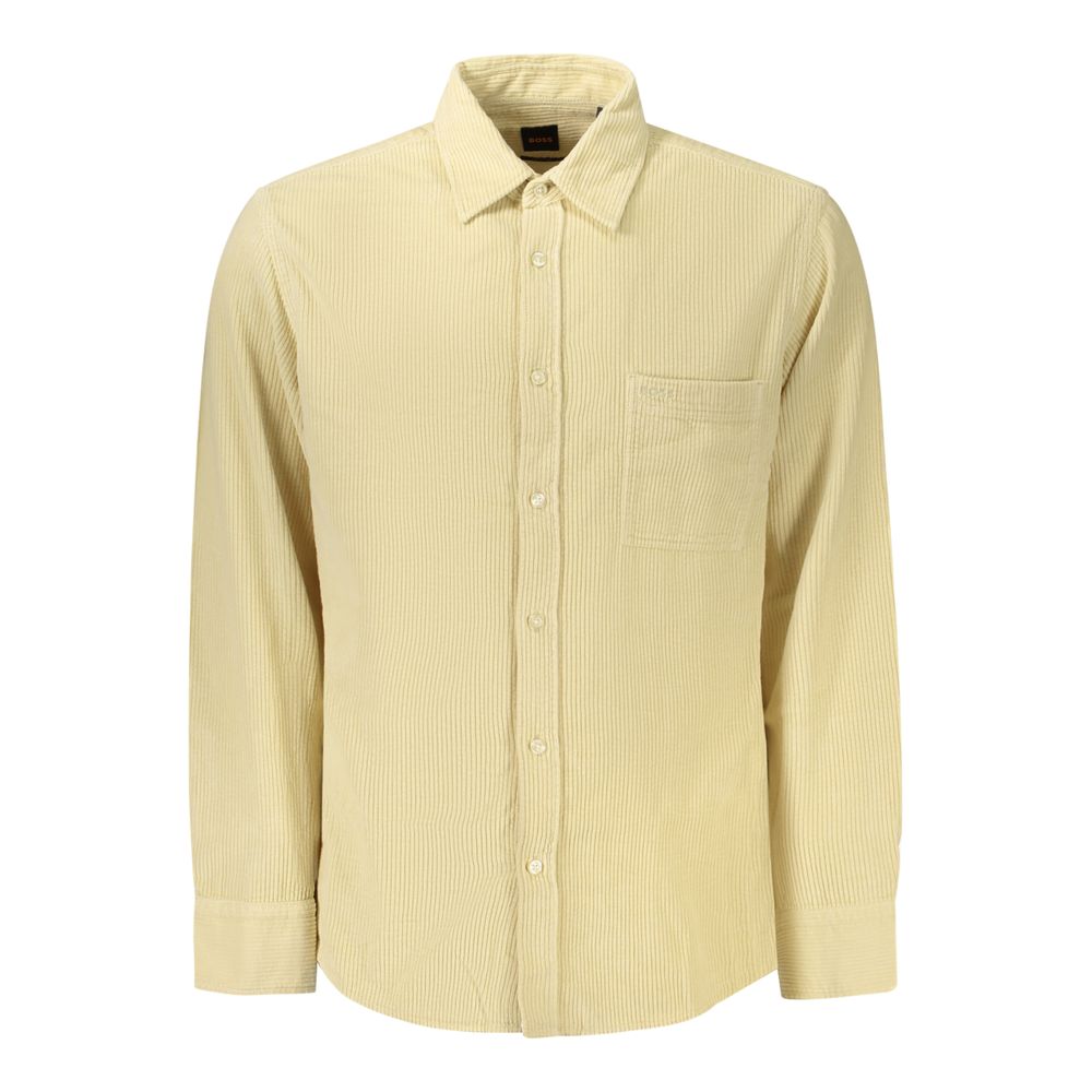 Hugo Boss Beige Cotton Dress Men's Shirt