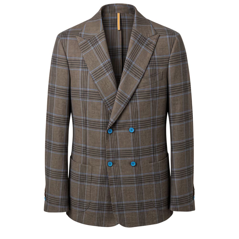 Brown Cotton Men Jacket