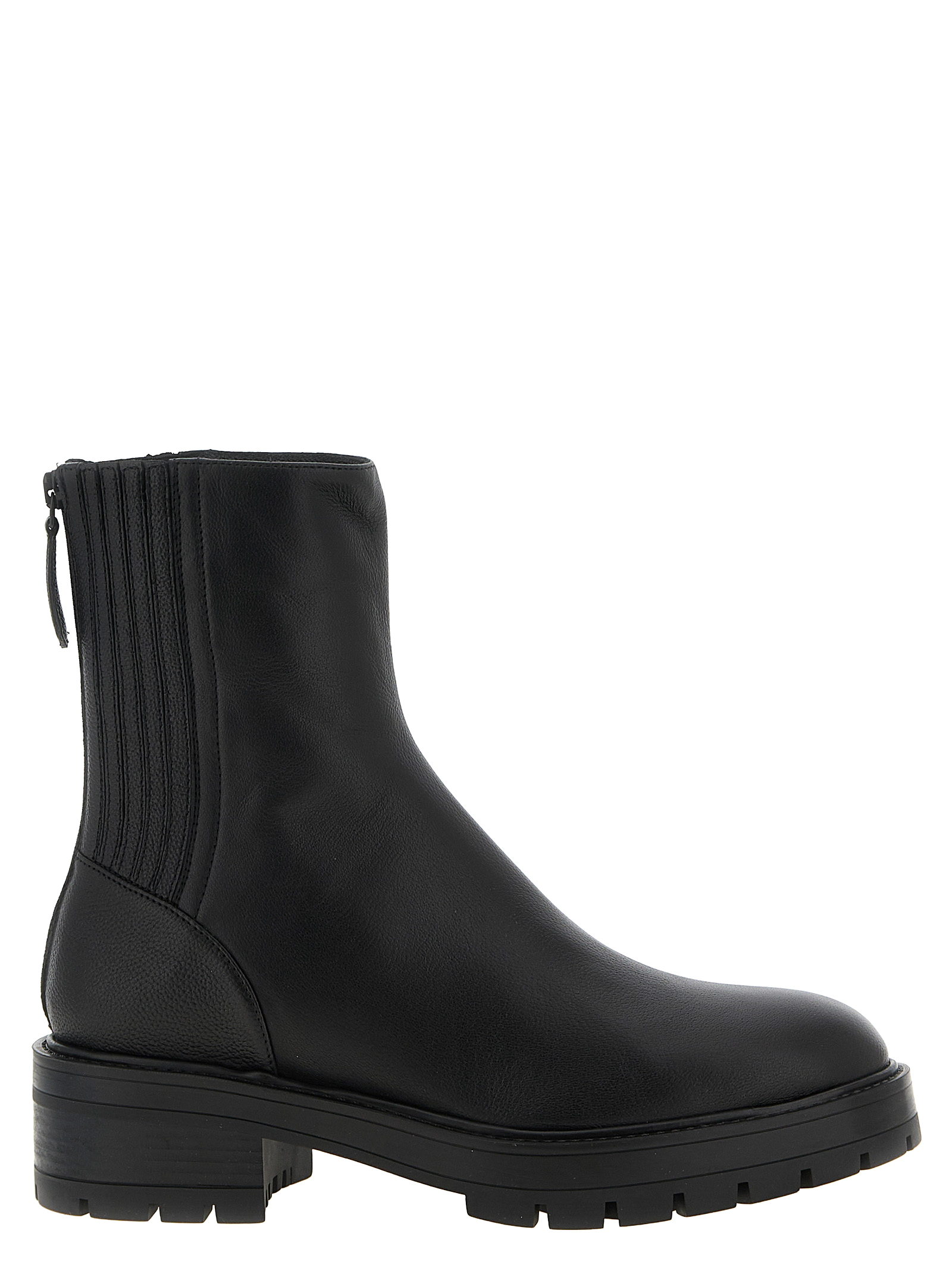 Black Calfskin Ankle Boots