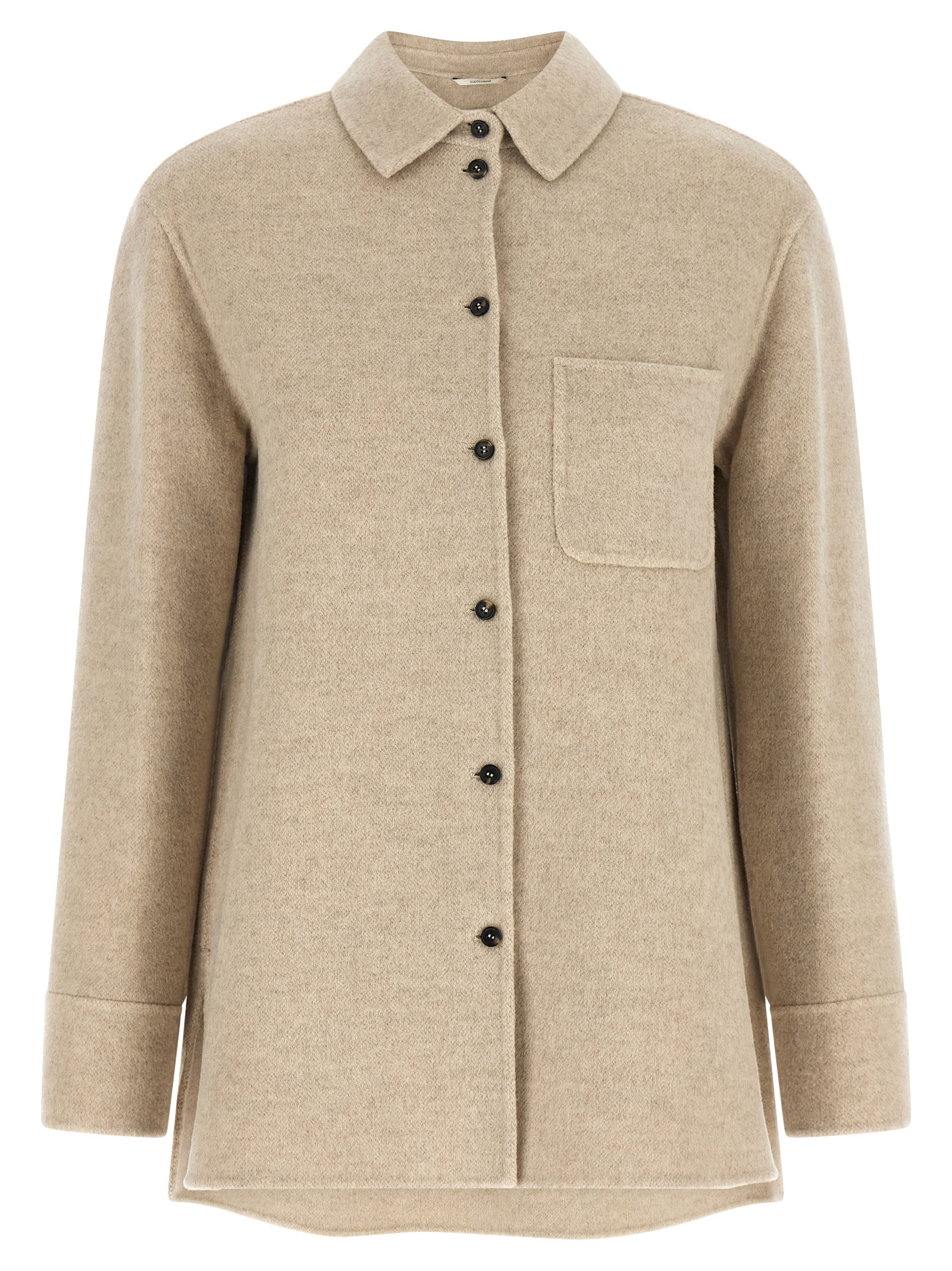 Beige Virgin Wool Shell Jacket