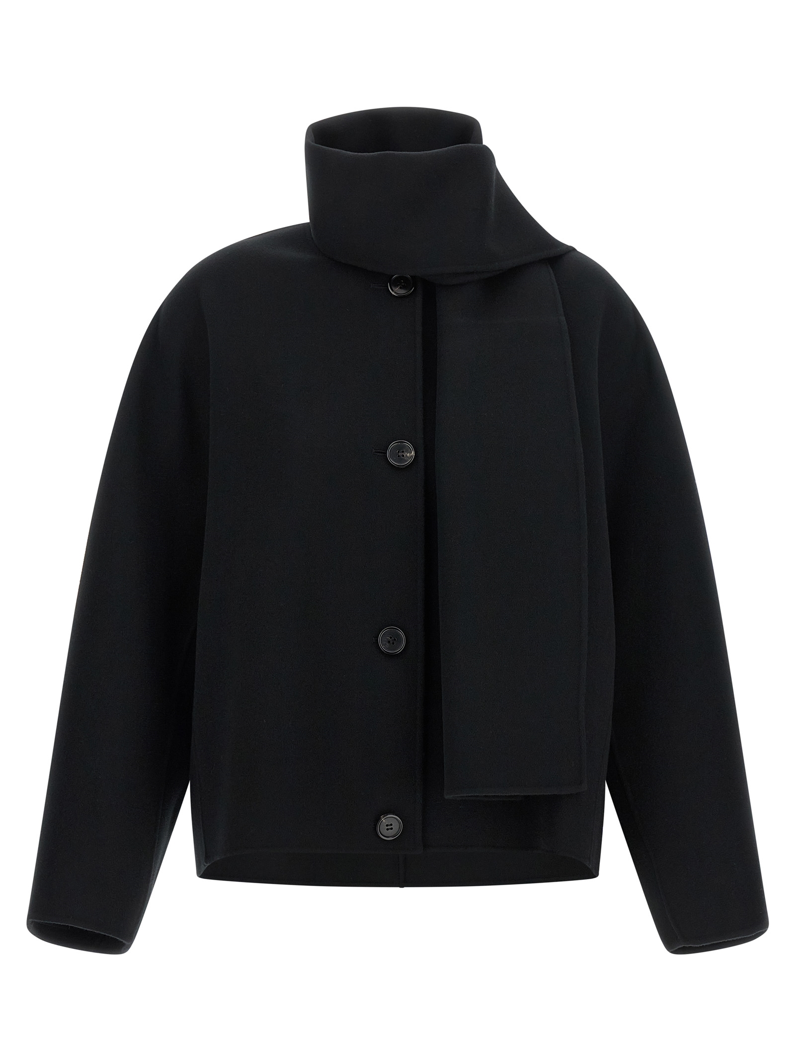 Black Wool Full-Length Jacket