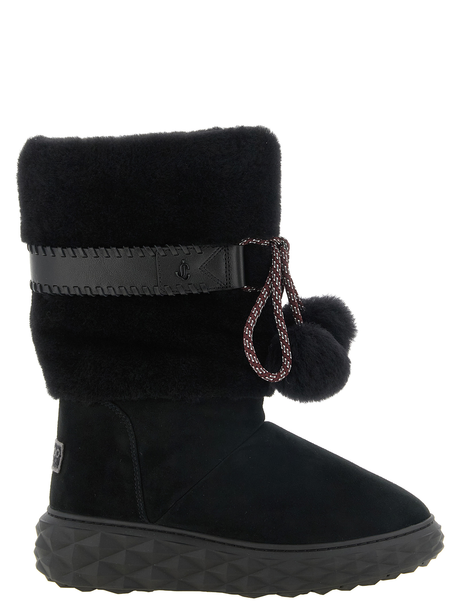 Black Lamb Leather Flat Boots