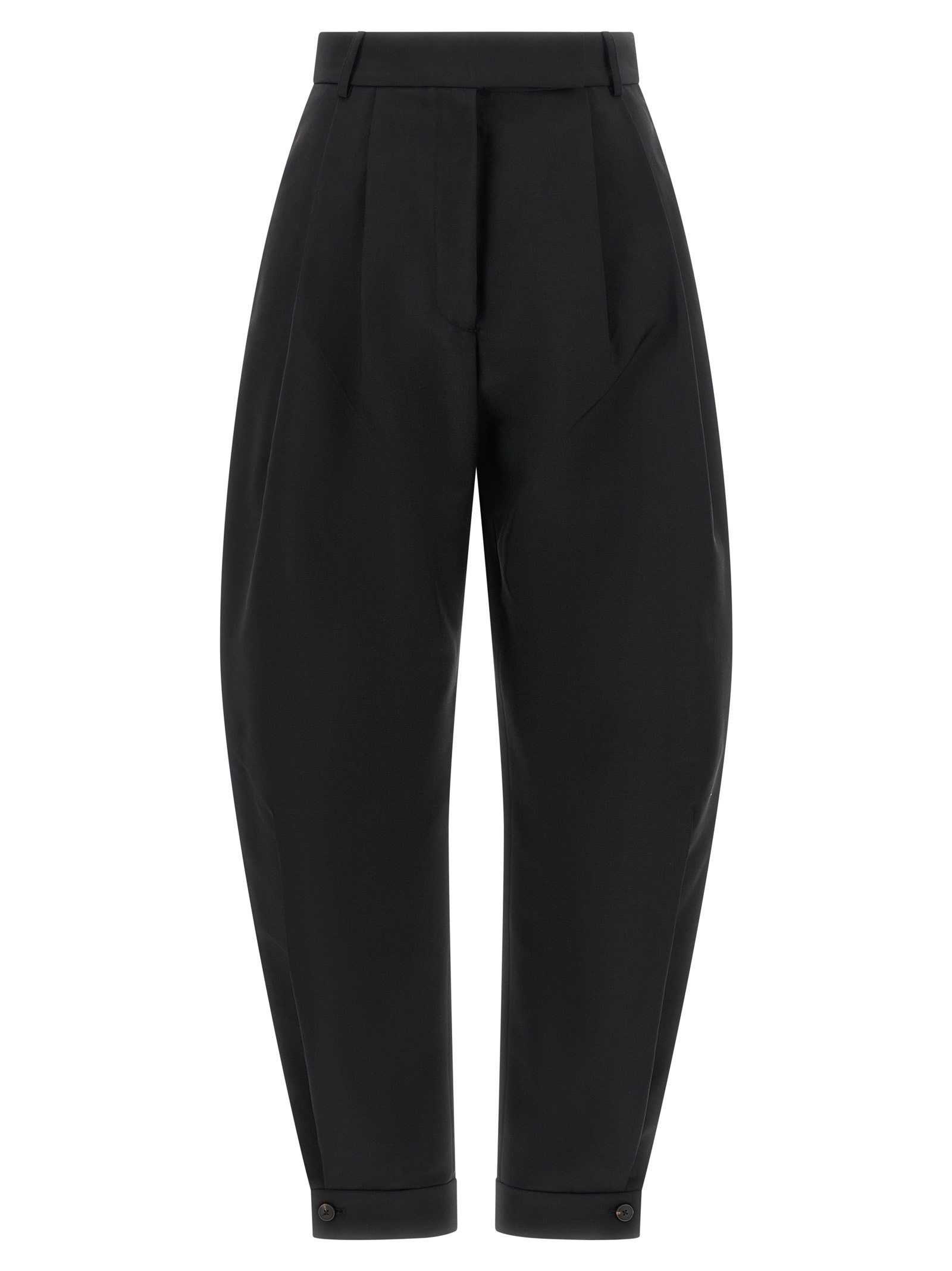 Black Wool Casual Pants