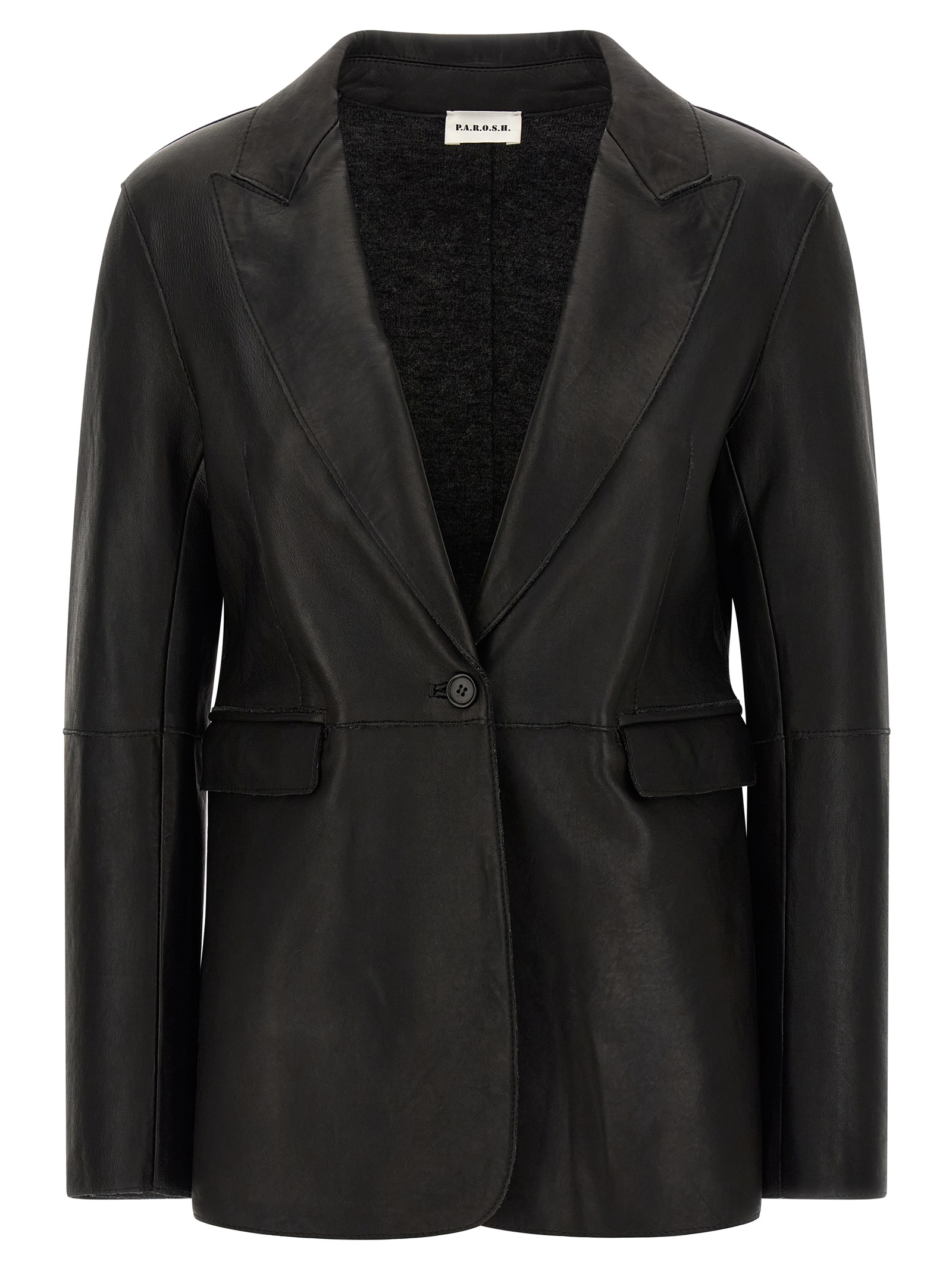 Black Lamb Leather Blazer