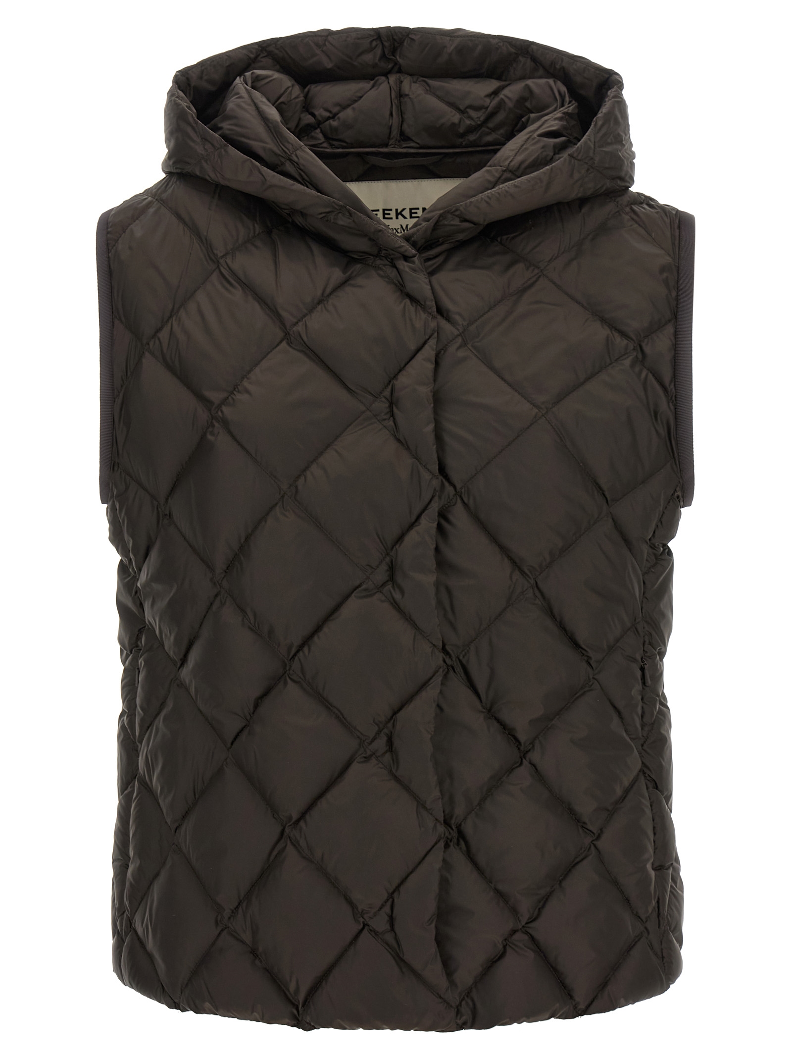 Brown Polyester Sleeveless Jacket