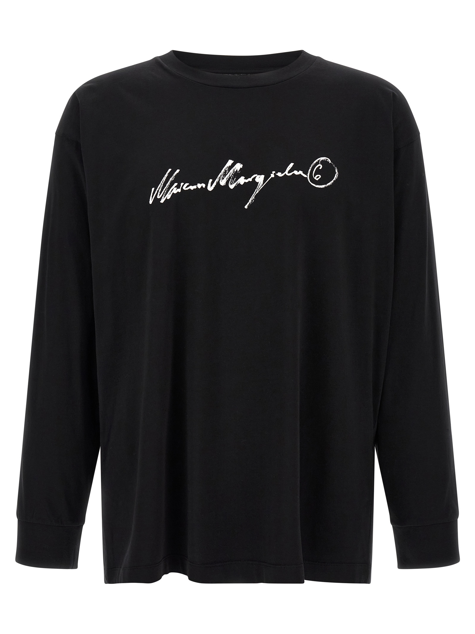 Black Cotton Long Sleeve T-Shirt