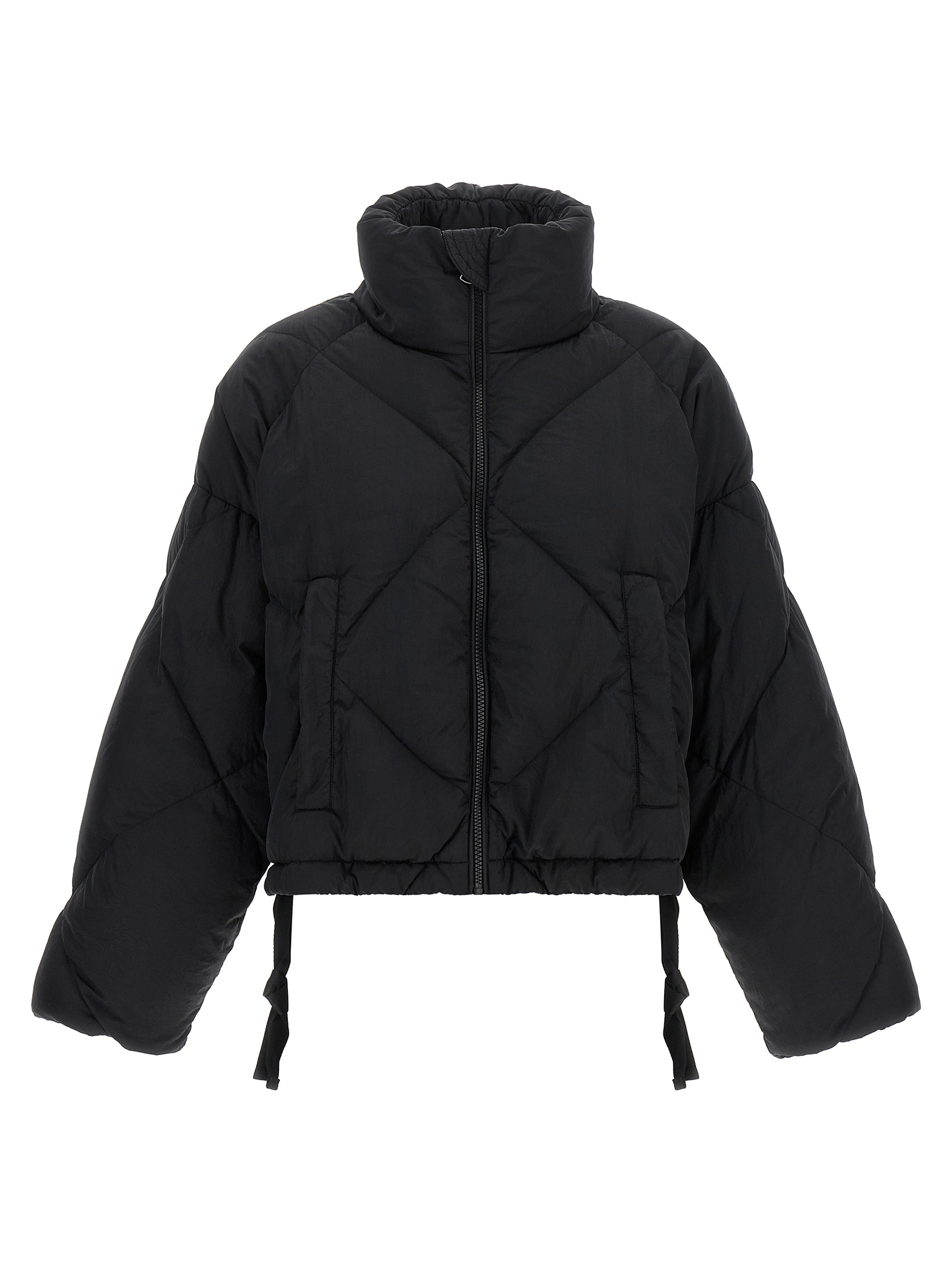 Black Polyamide Full-Length Jacket