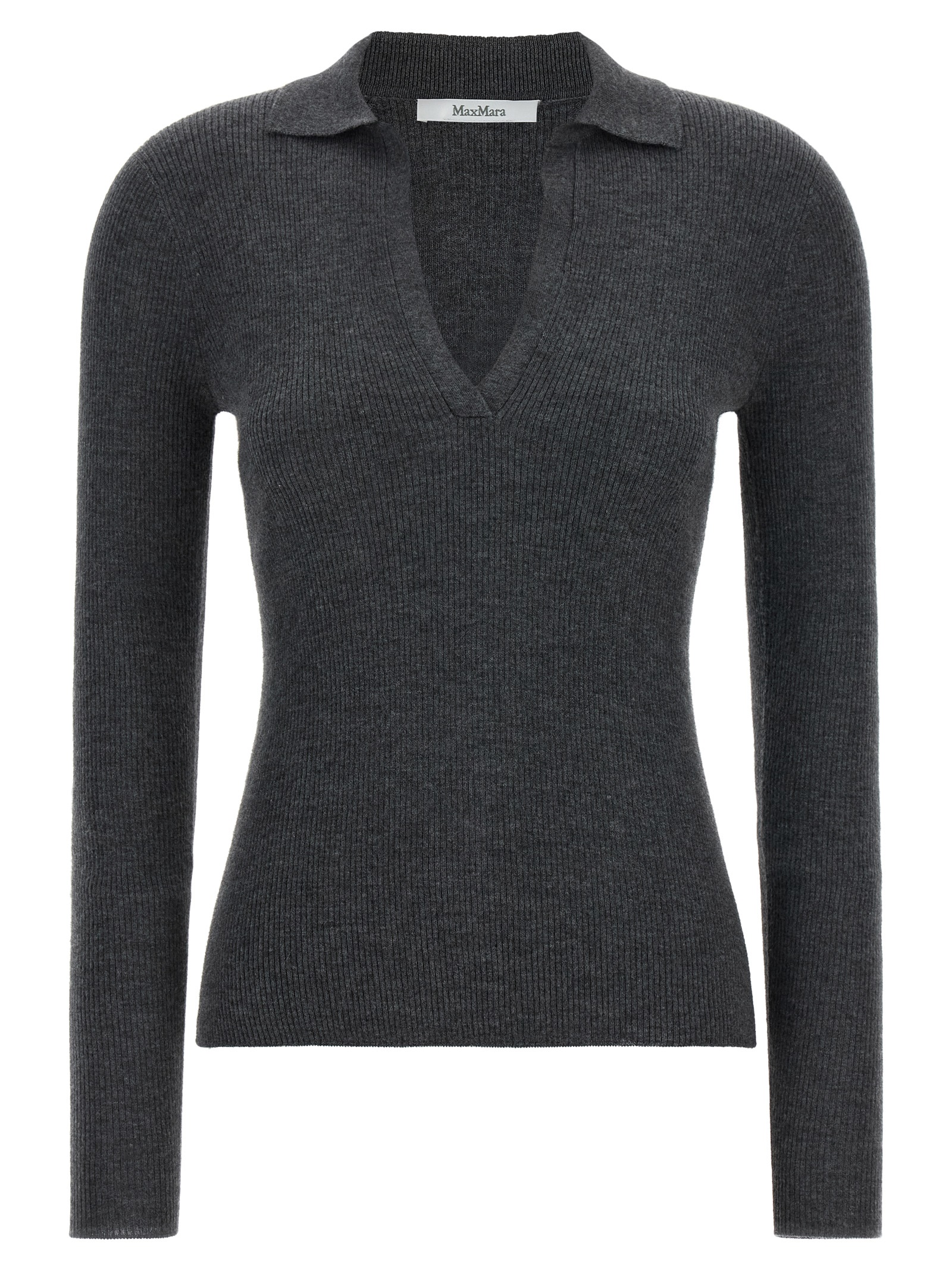 Gray Cashmere Polo Shirt