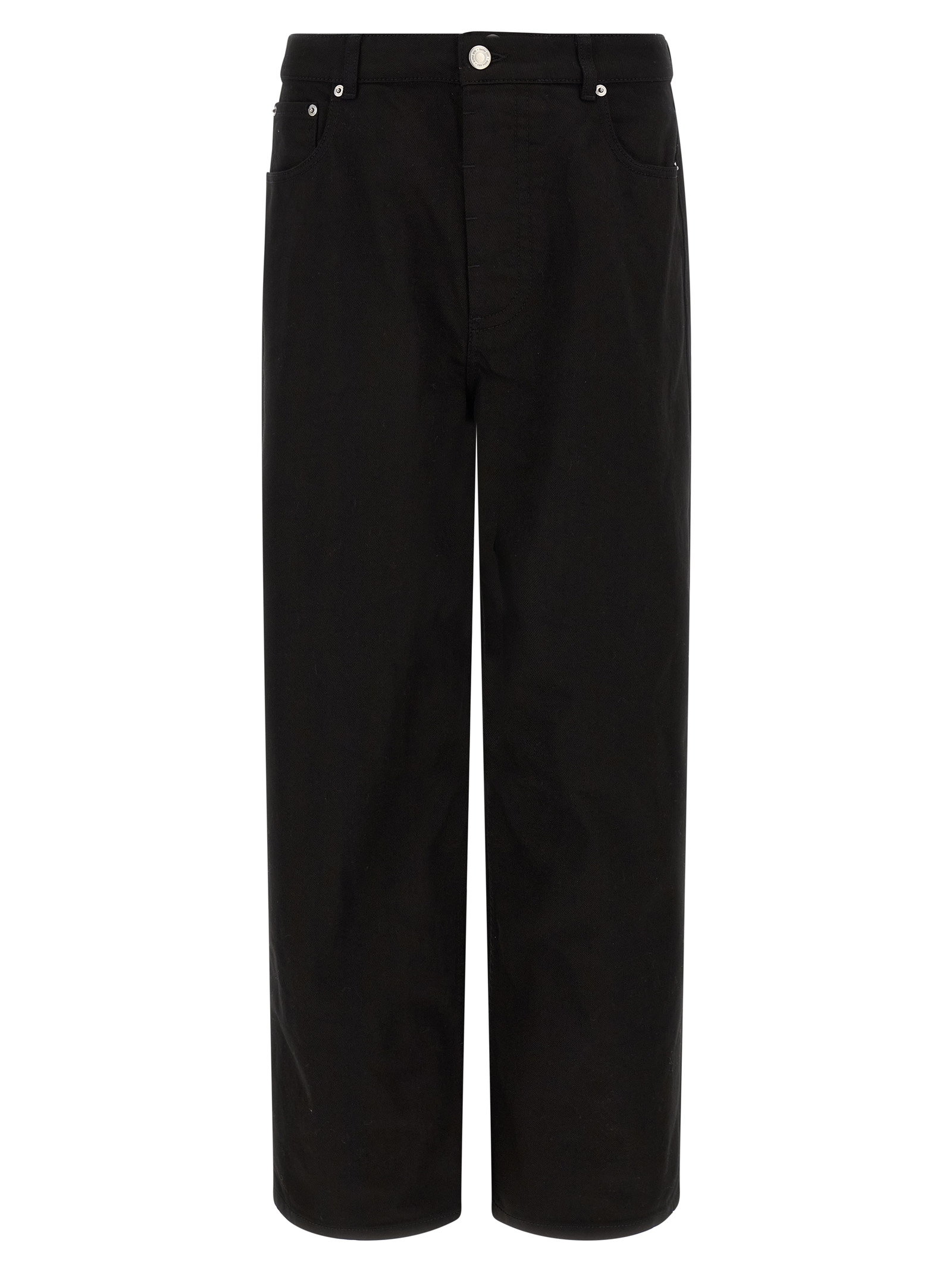 Black Cotton Relaxed Fit Jeans