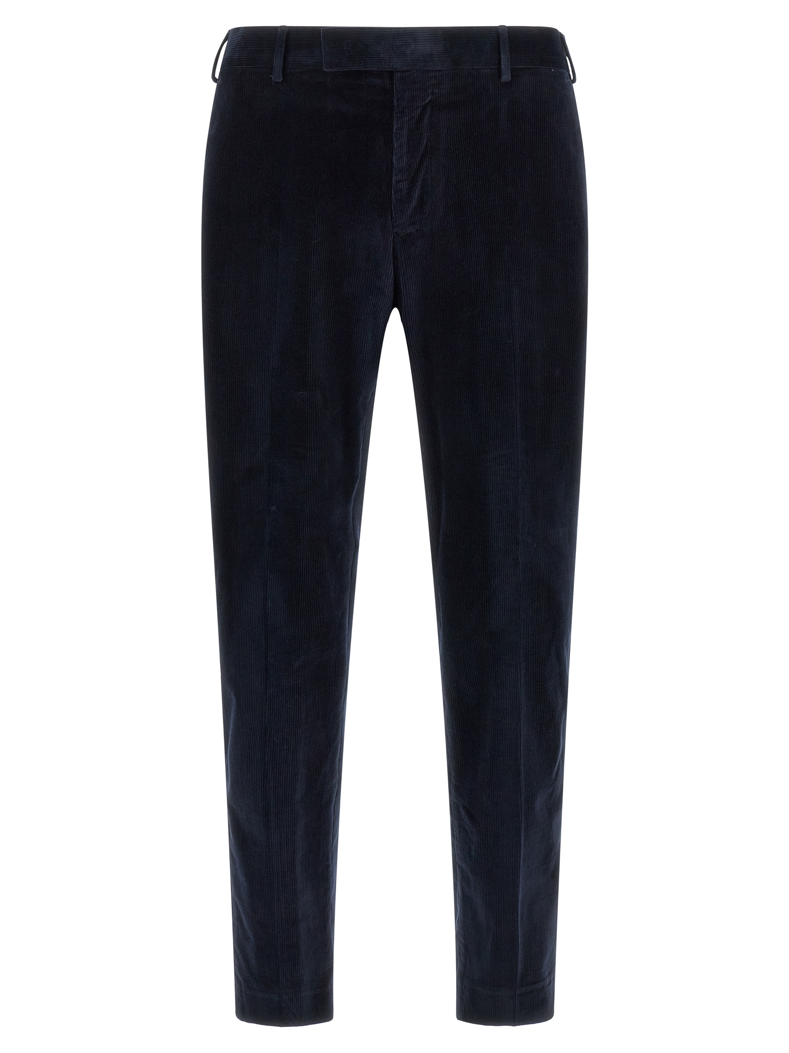 Blue Cotton Casual Pants