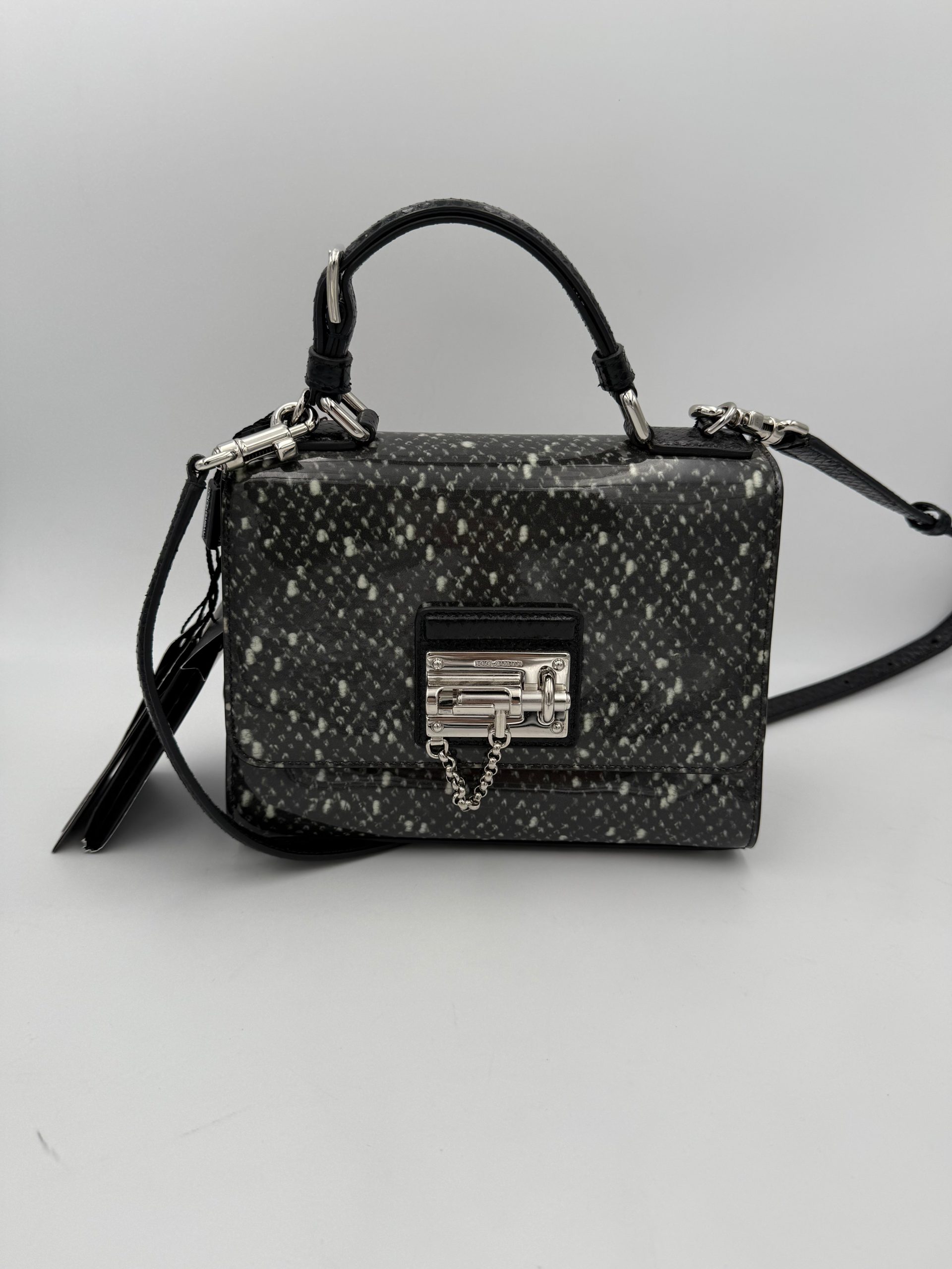 DOLCE & GABBANA “Monica” Python and Patent Handbag