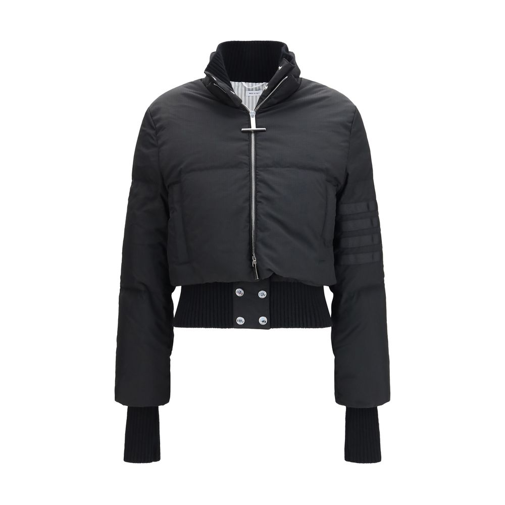 Black Polyamide Full-Length Jacket