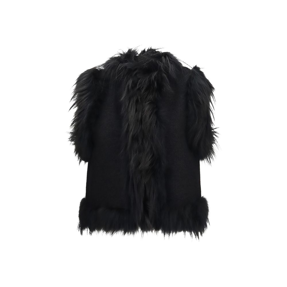 Black Wool Oves Aries Sleeveless Jacket