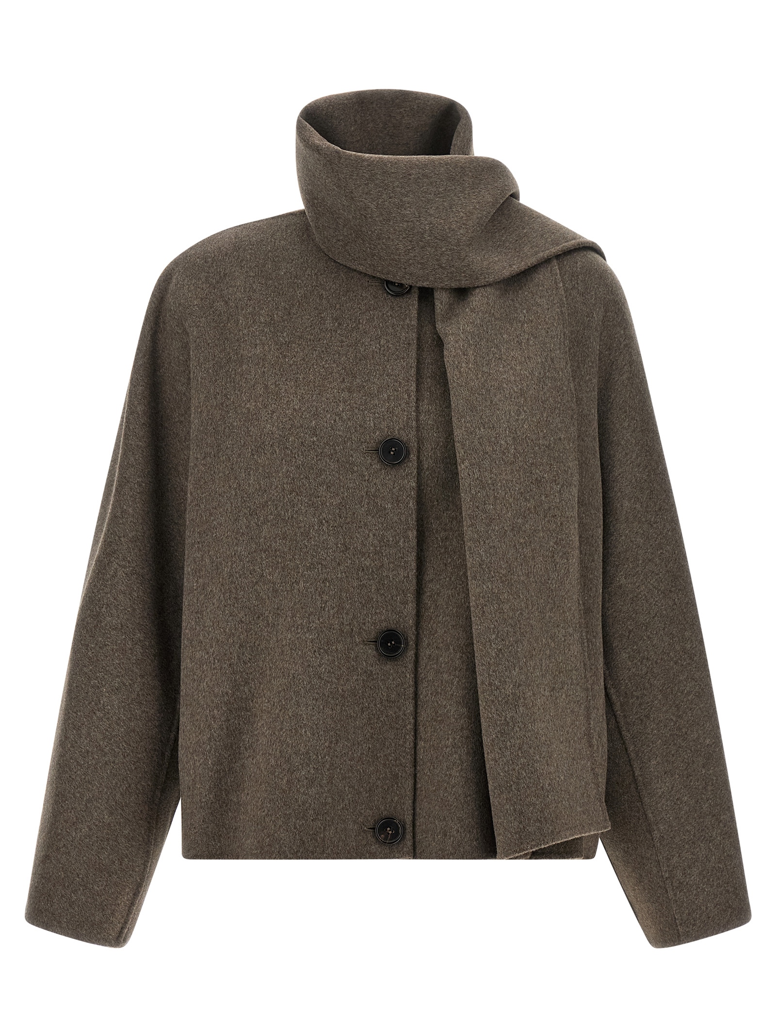 Brown Wool Full-Length Jacket