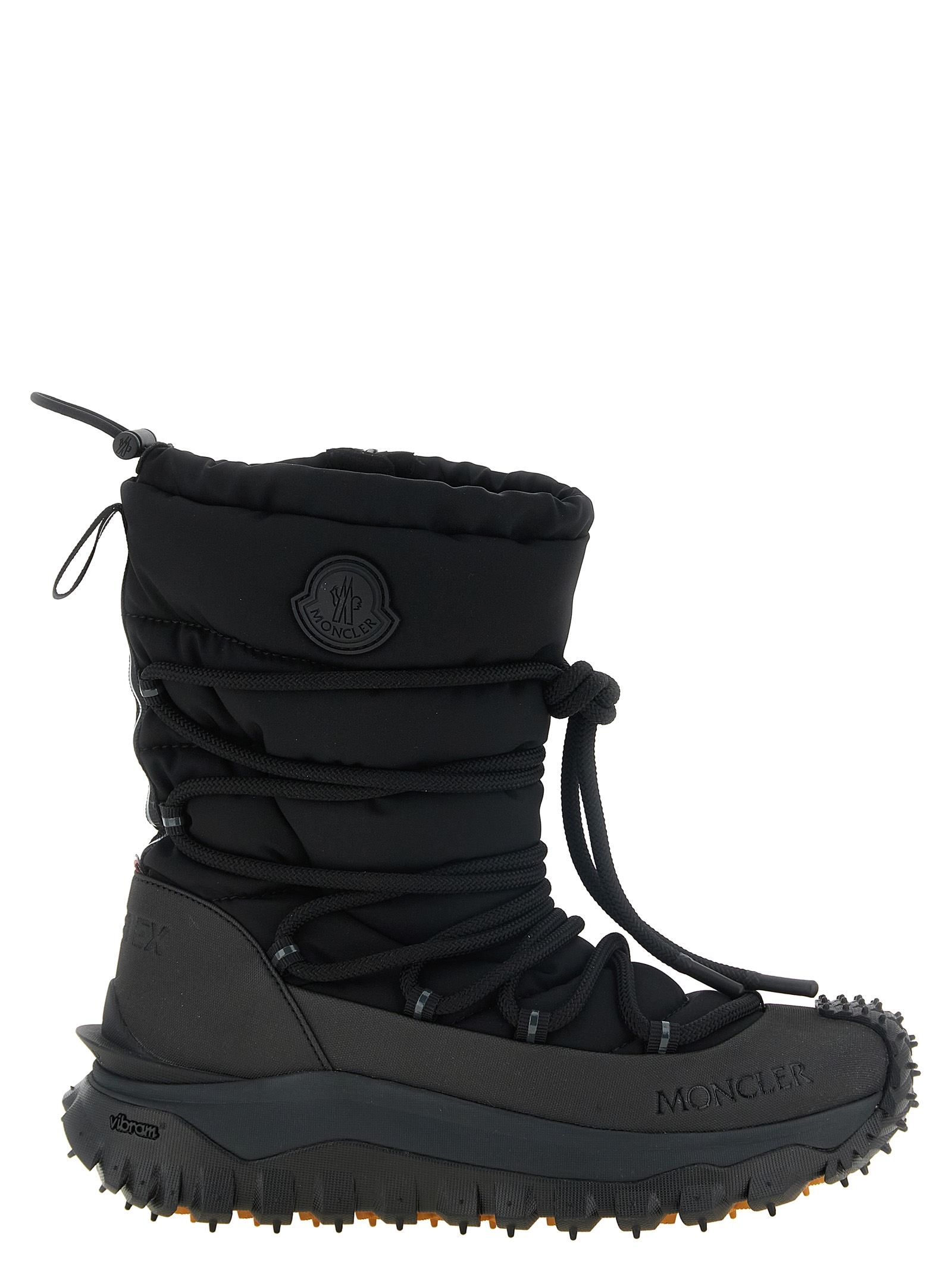 Black Polyamide Lace-Up Boots