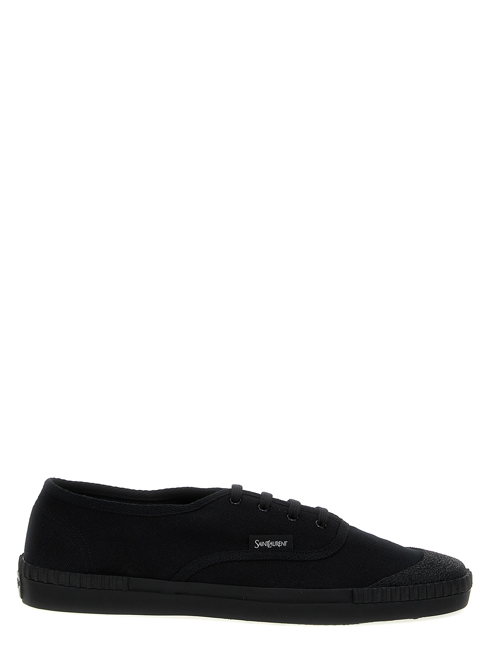 Black Cotton Low Top Sneakers