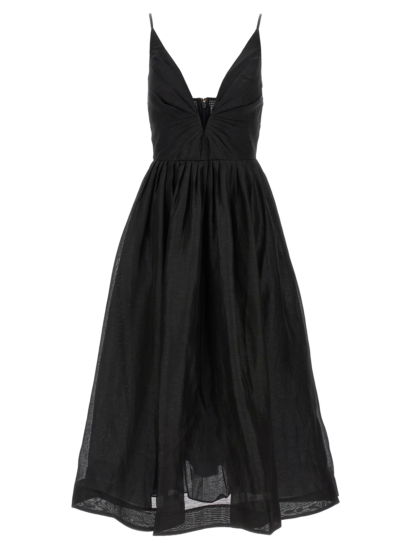 Zimmermann Illustration V Neck Midi Dress — Black