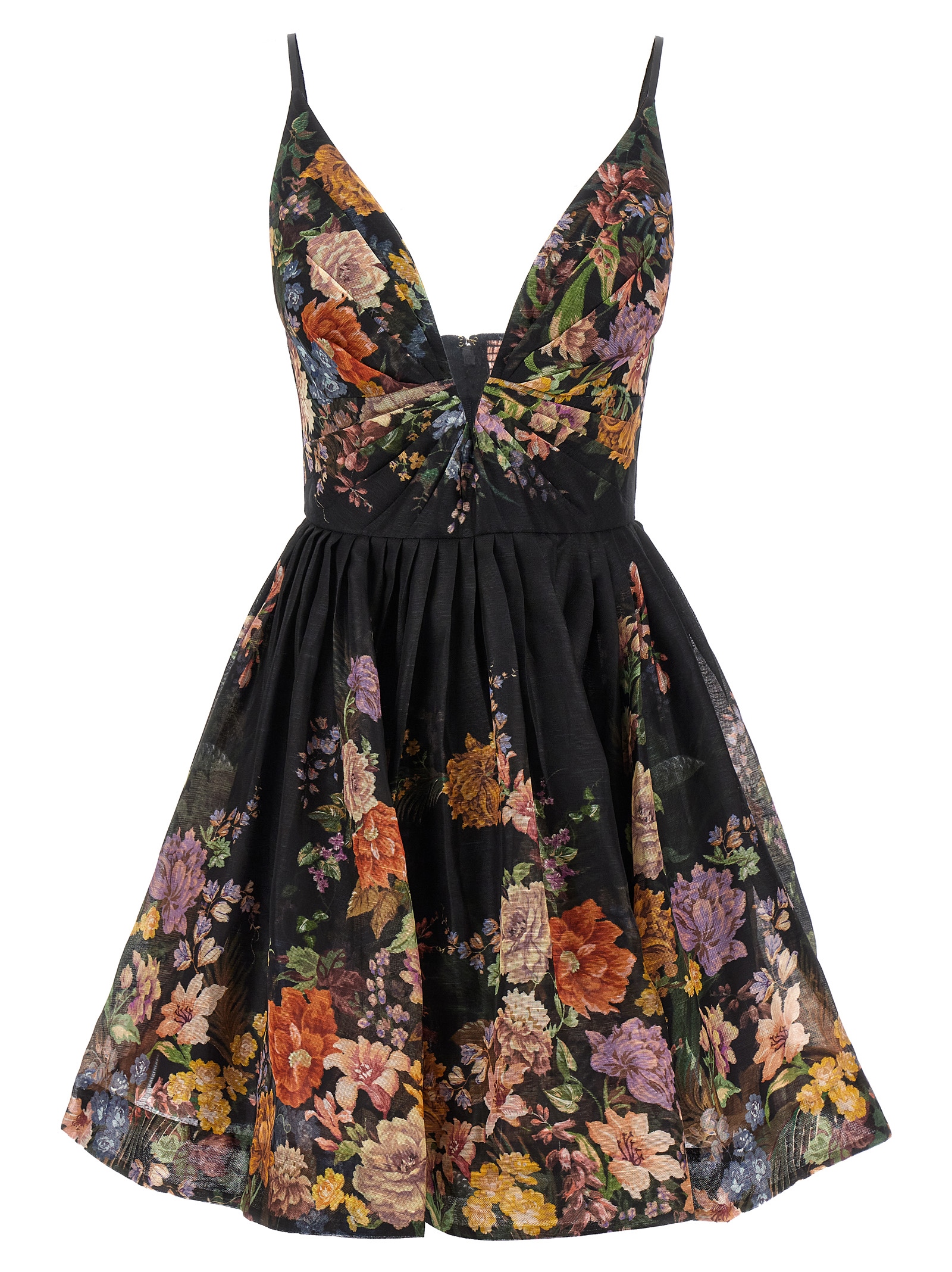 Zimmermann Pavilion V Neck Mini Dress — Black