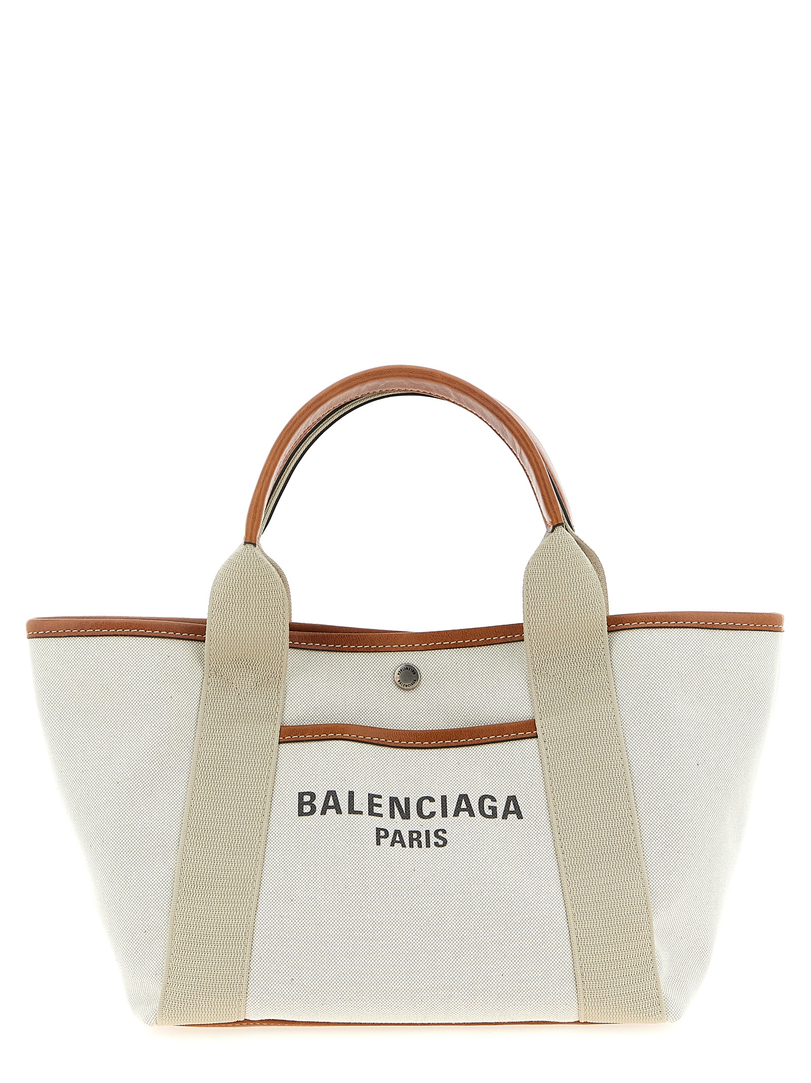 Beige Leather Tote Bag