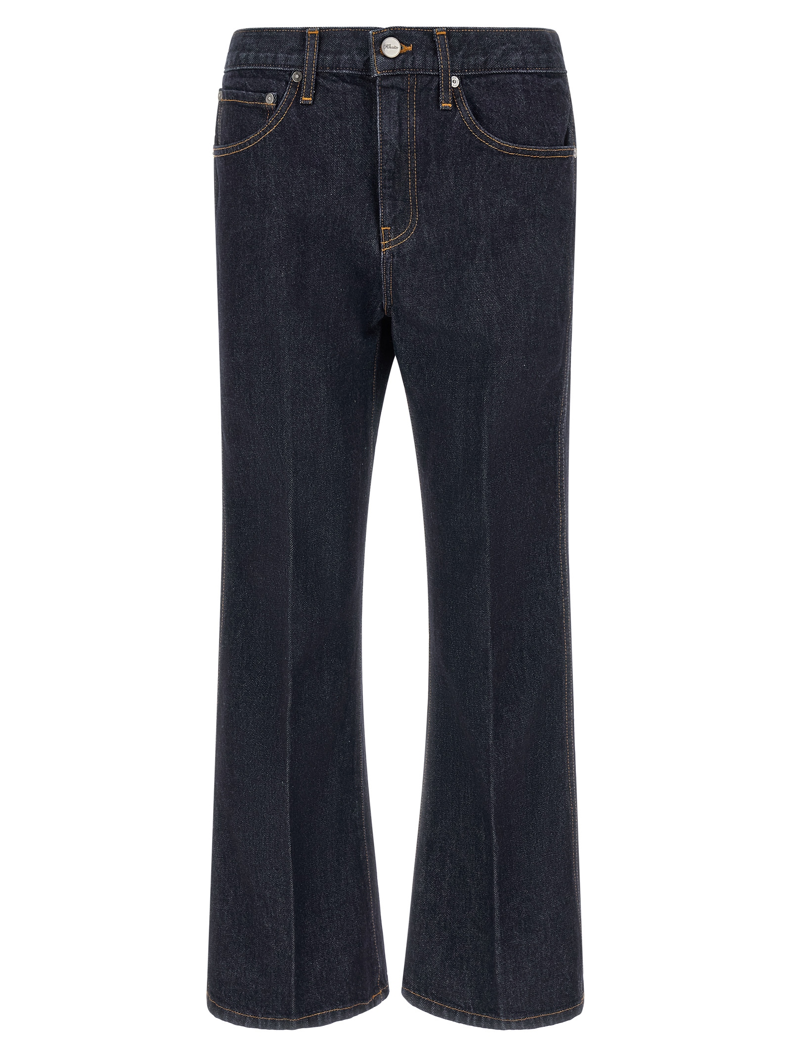 Blue Cotton Flared Jeans
