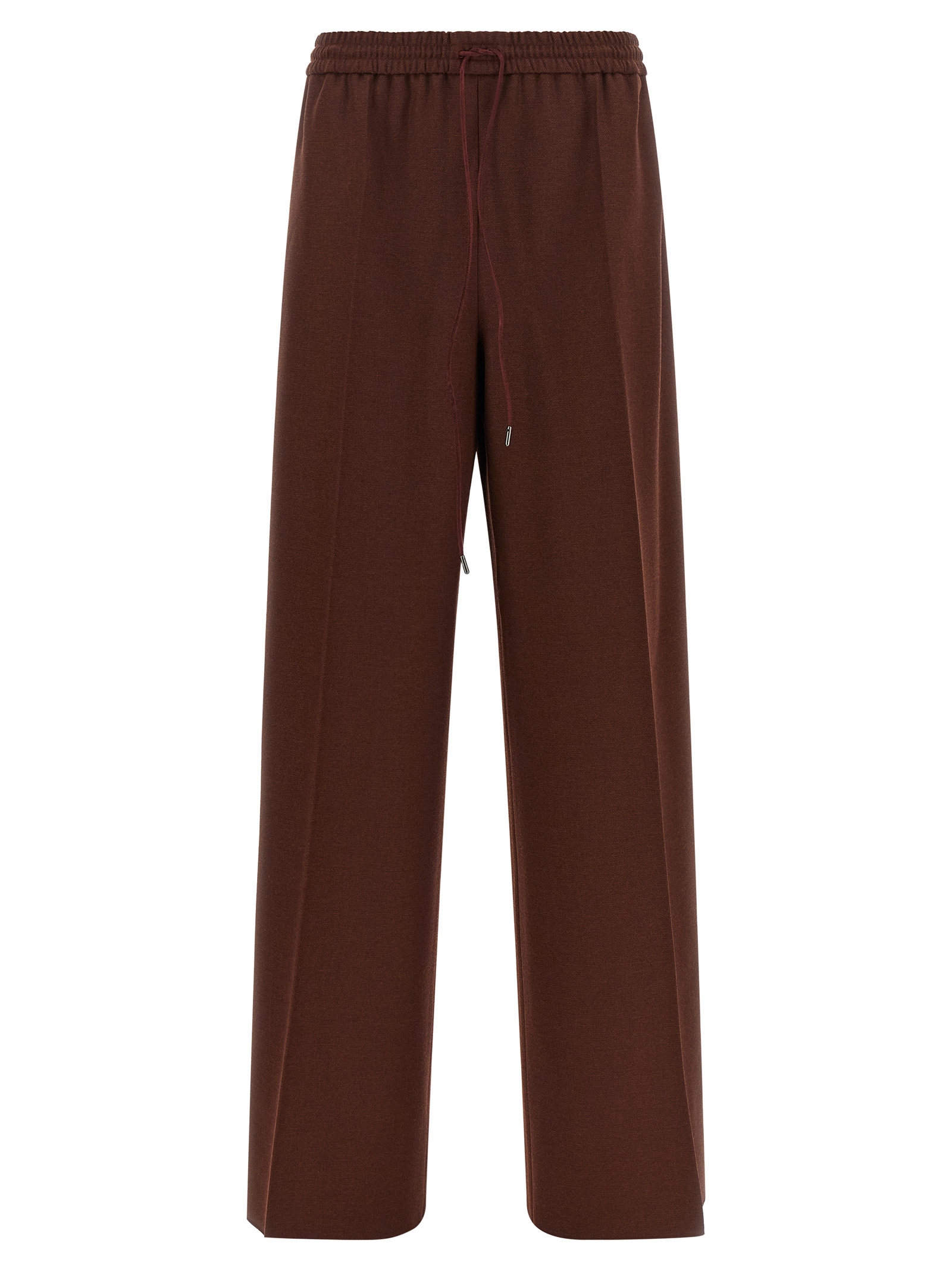 Brown Wool Casual Pants
