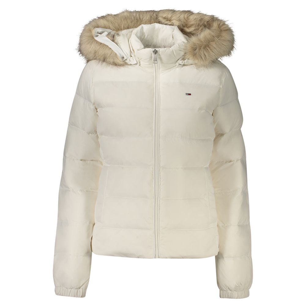 Tommy Hilfiger Removable Faux-Fur Hood Down Jacket — White