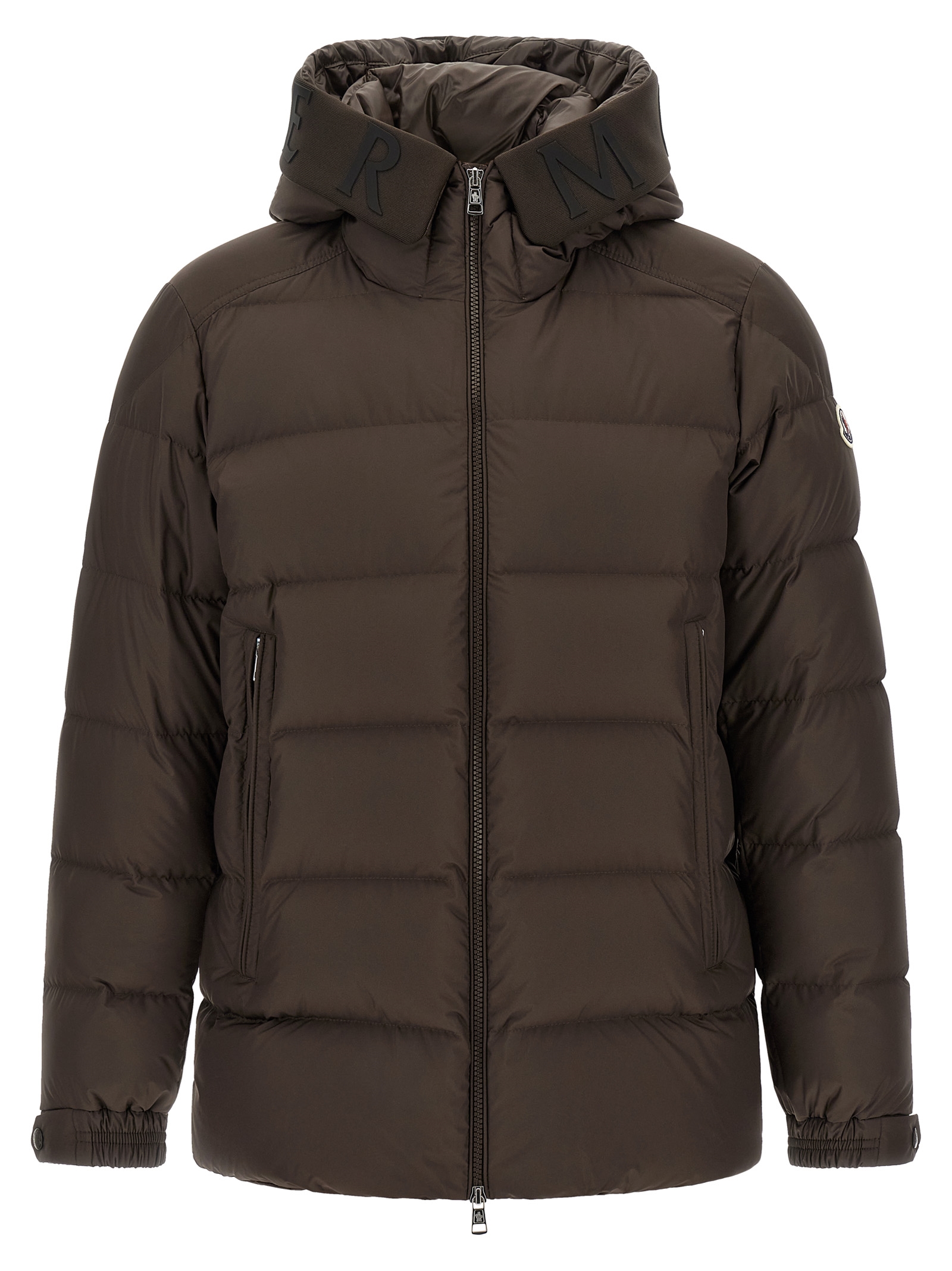 Brown Polyester Full-Length Jacket