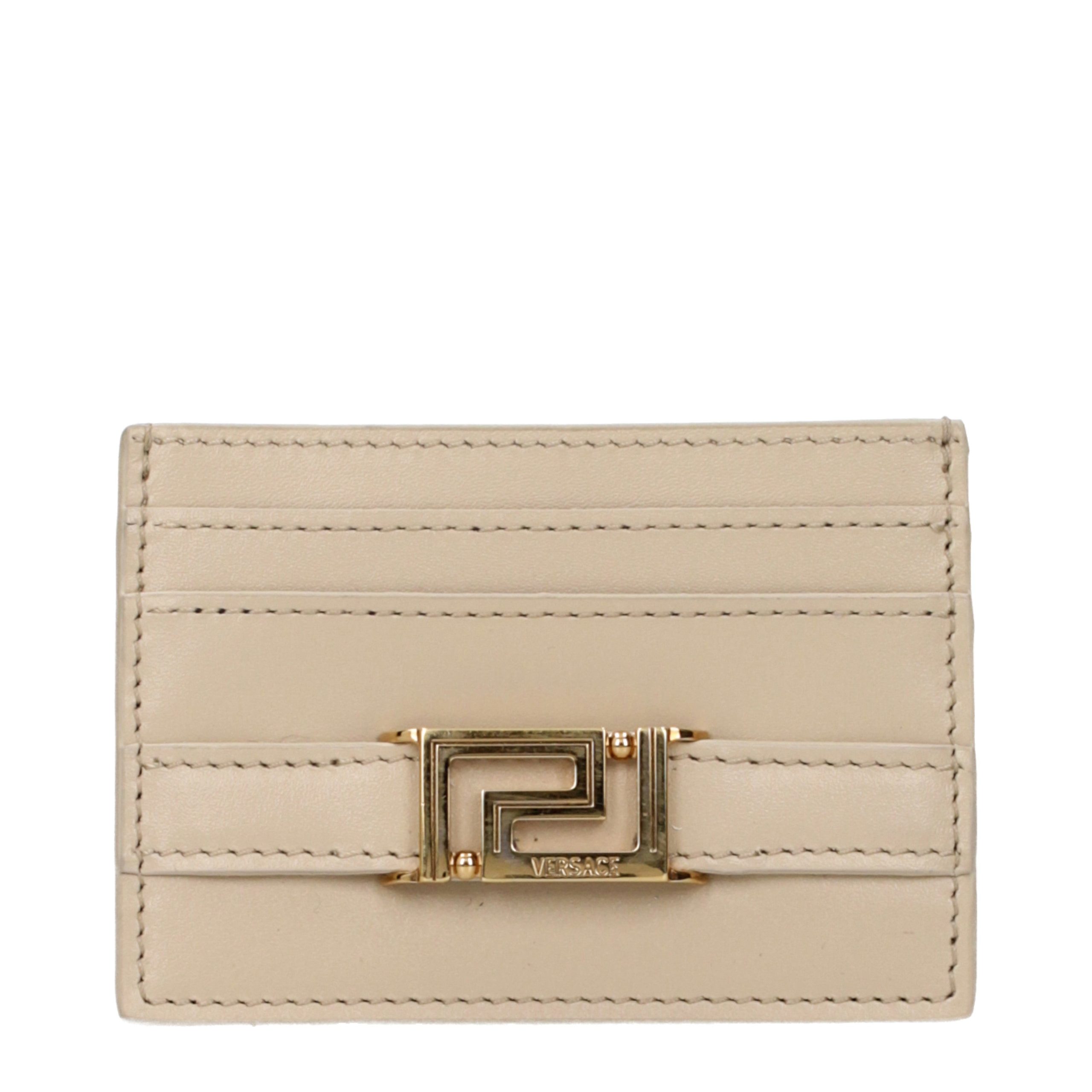 Beige Leather Cardholder