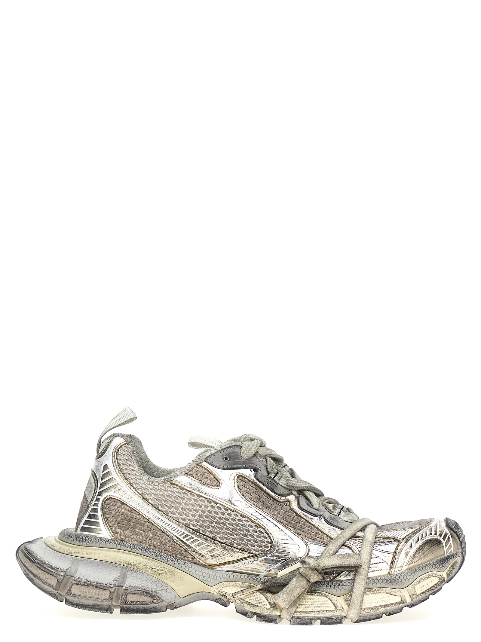 Gray Polyethylene Athletic Sneakers