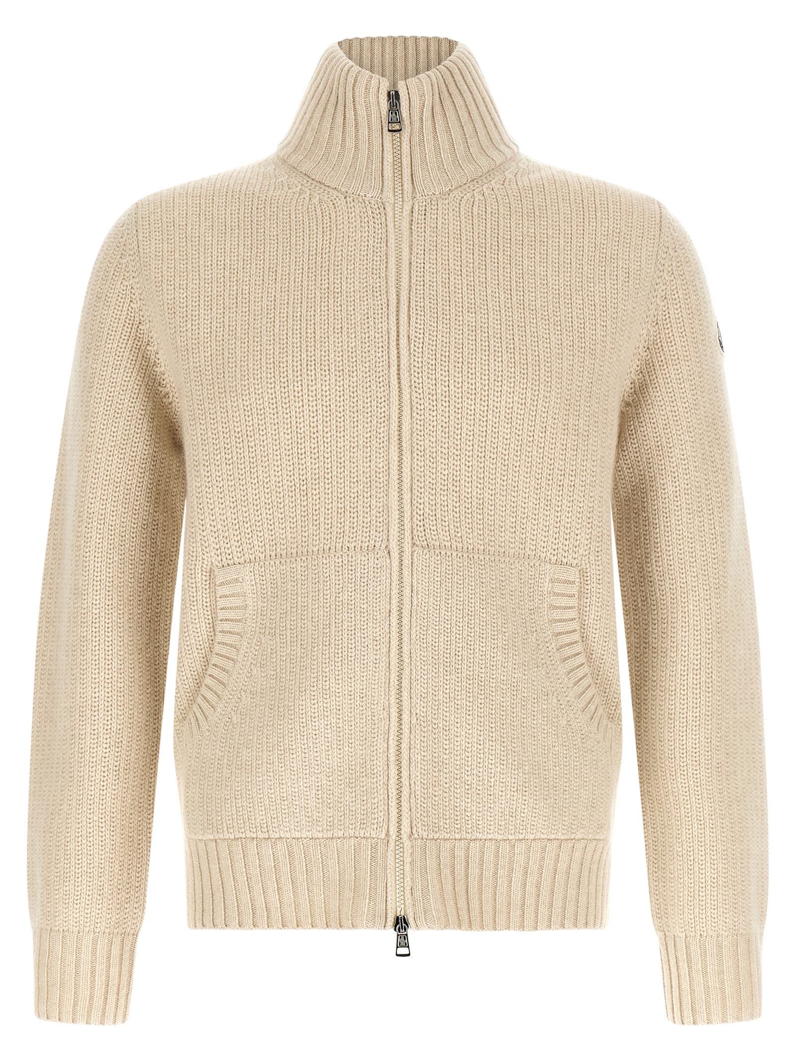 Beige Virgin Wool Cardigan
