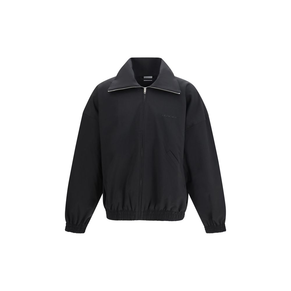 Black Cotton Full-Length Jacket